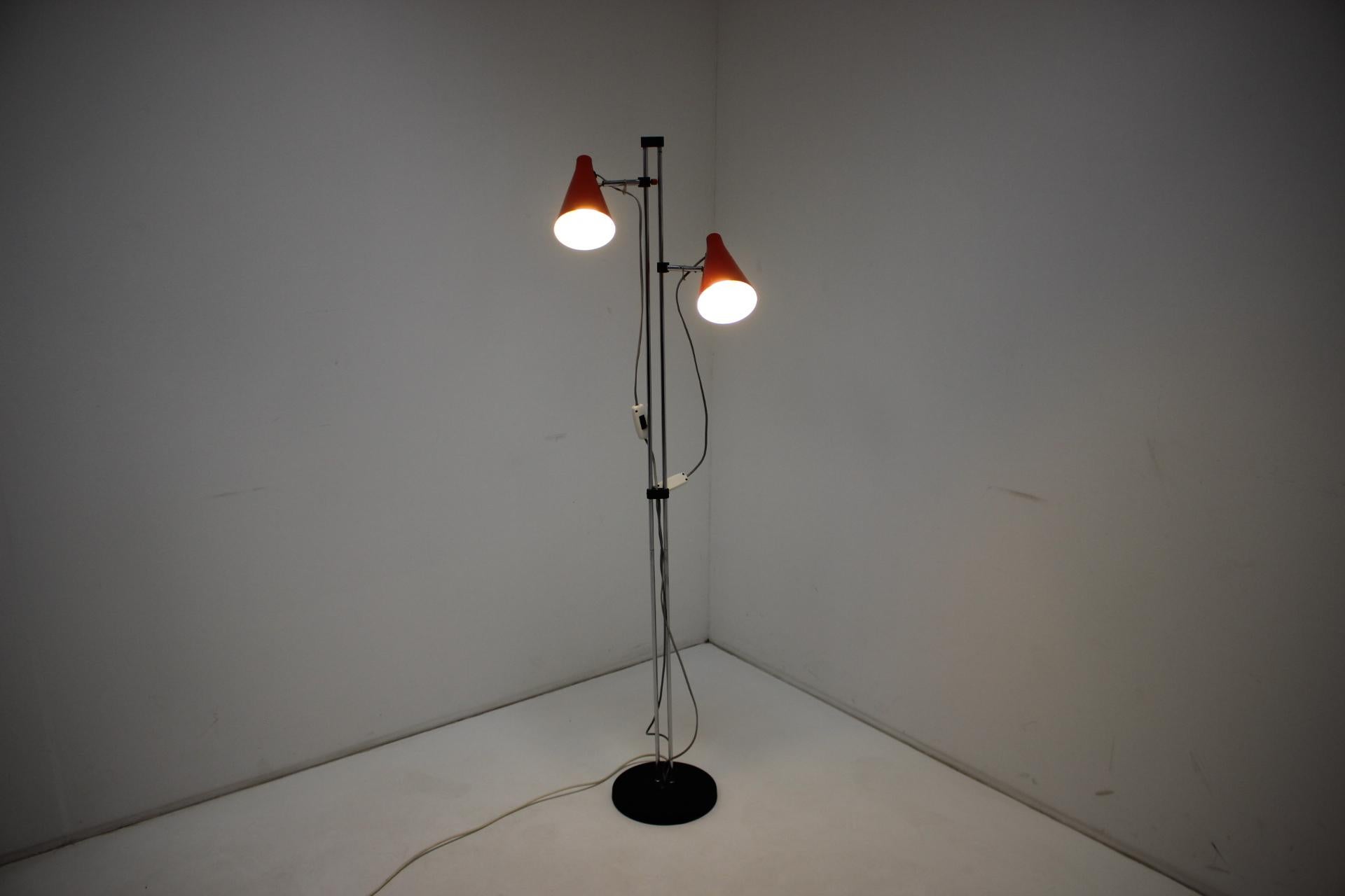 Metal Rare Red Floor Lamp by Lidokov, 1960s For Sale