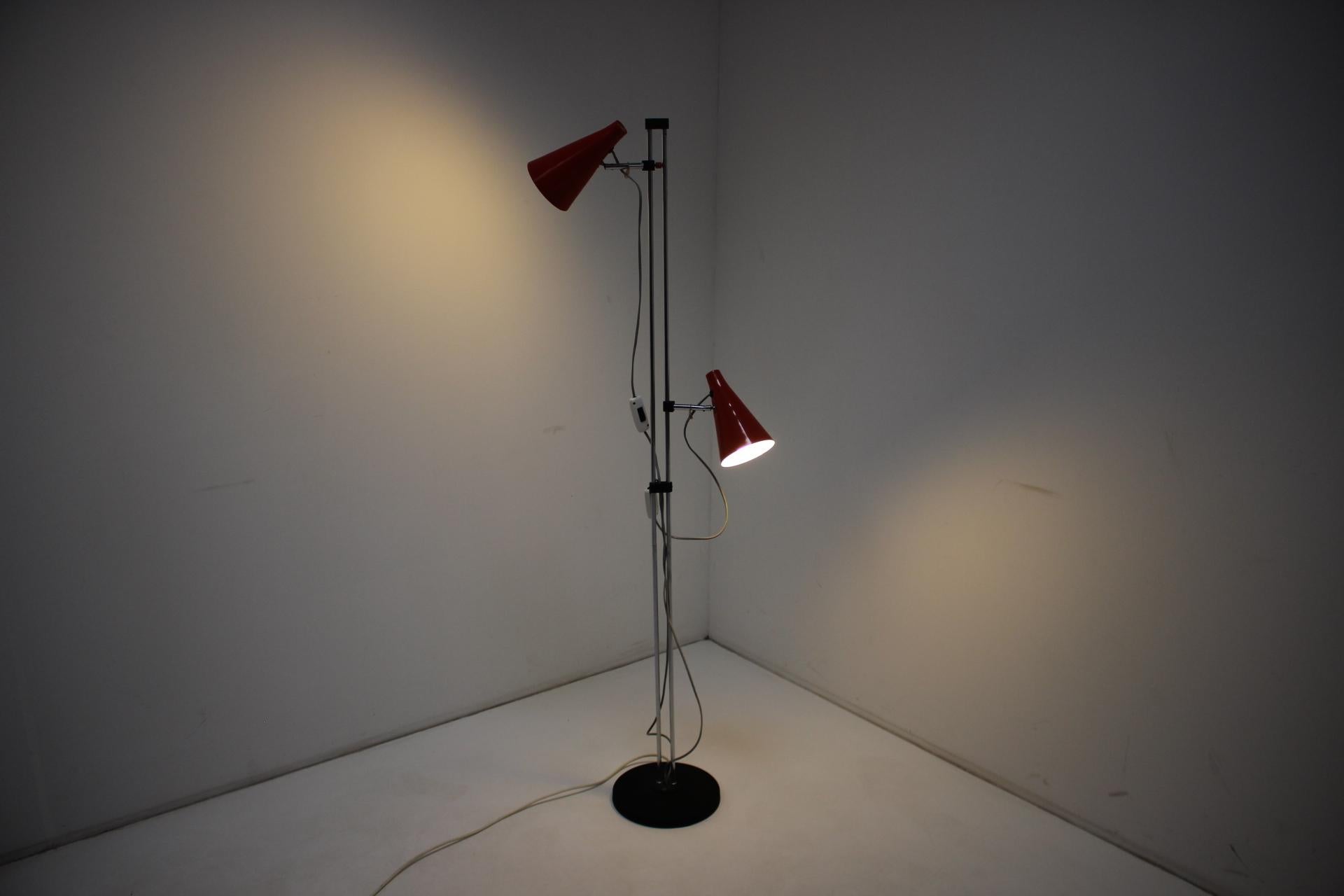 Rare Red Floor Lamp by Lidokov, 1960s For Sale 1