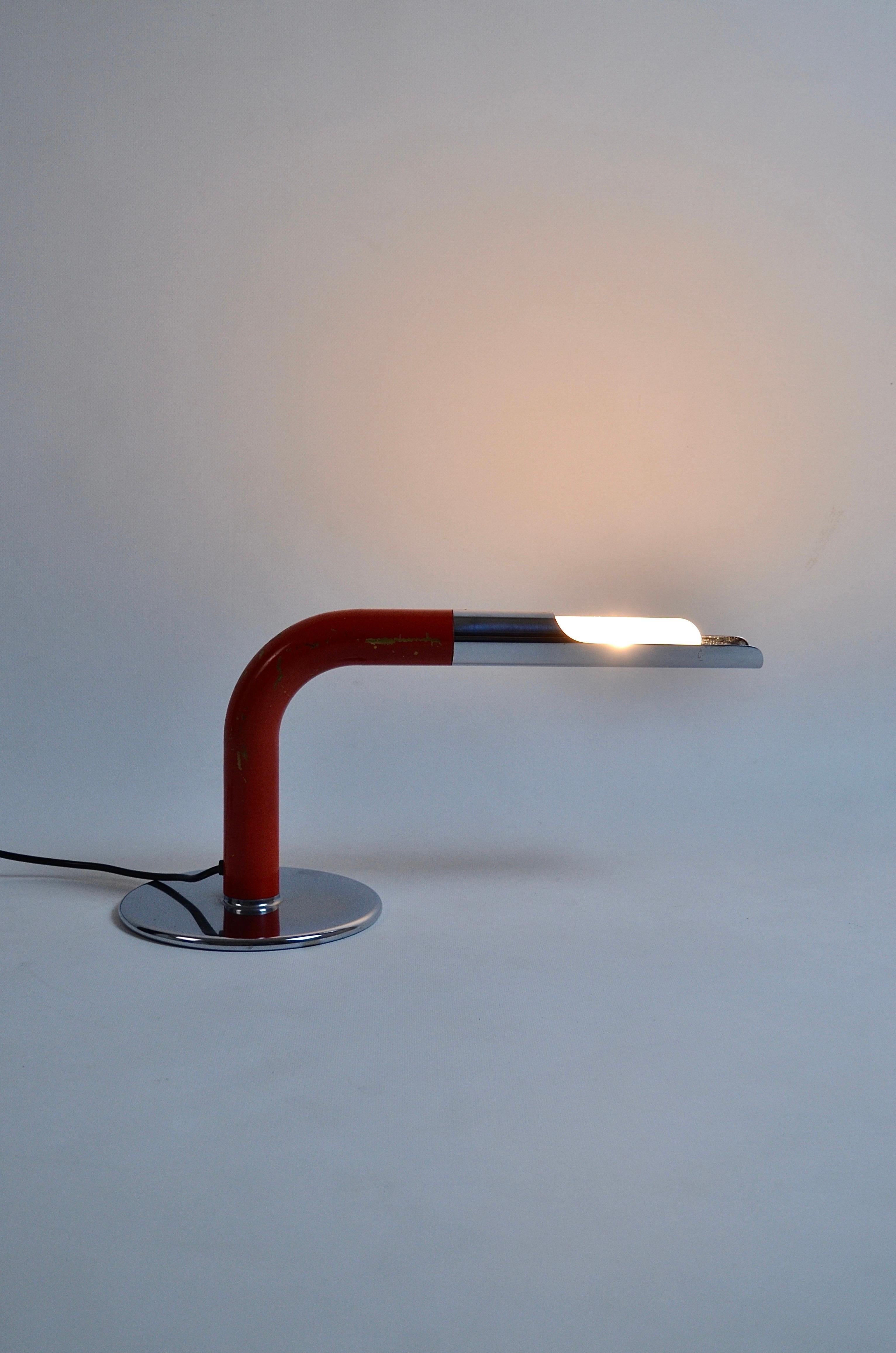 Rare Red Gulp Lamp by Ingo Maurer, 1960s For Sale 3