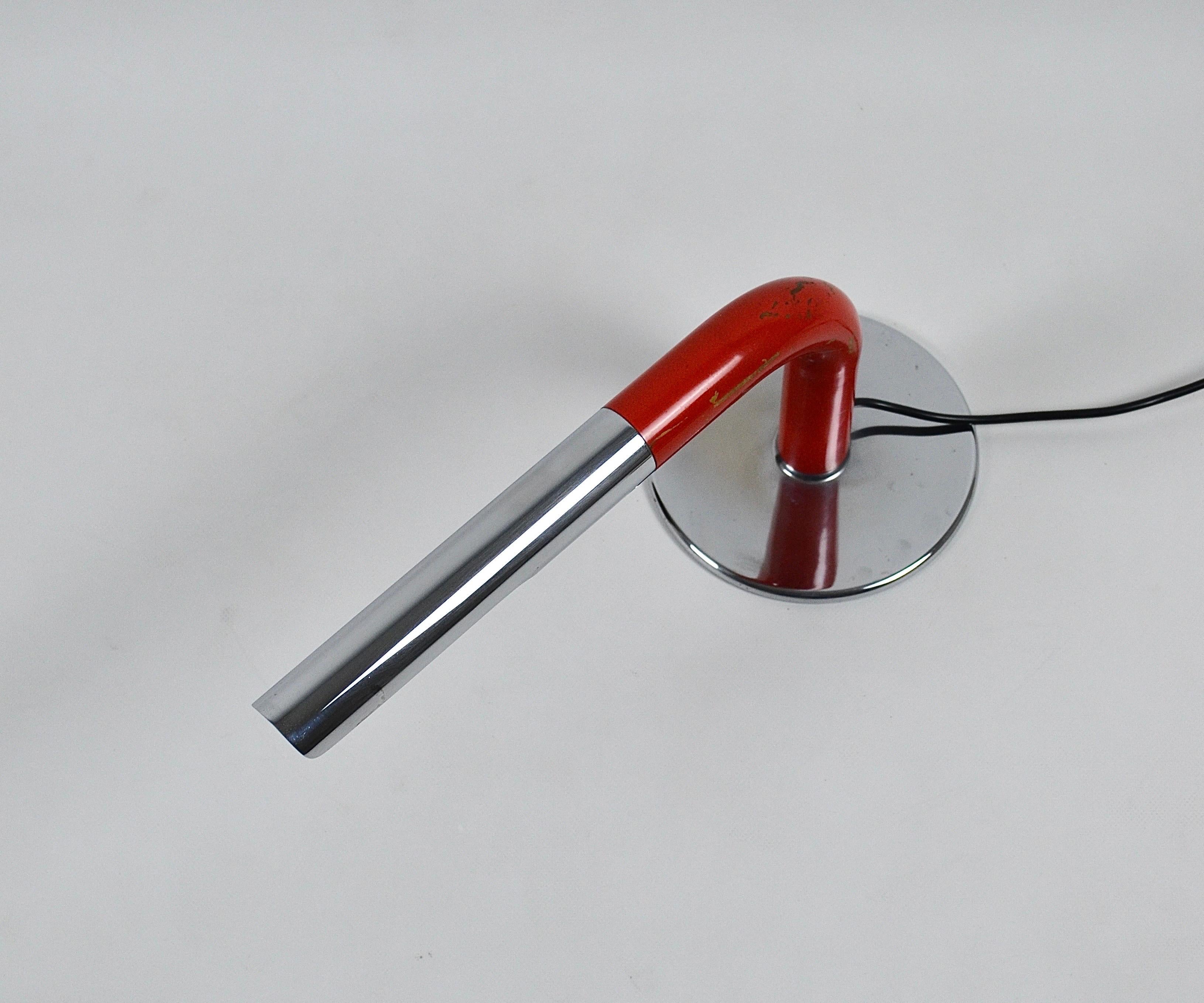 Rare Red Gulp Lamp by Ingo Maurer, 1960s In Good Condition For Sale In Marinha Grande, PT