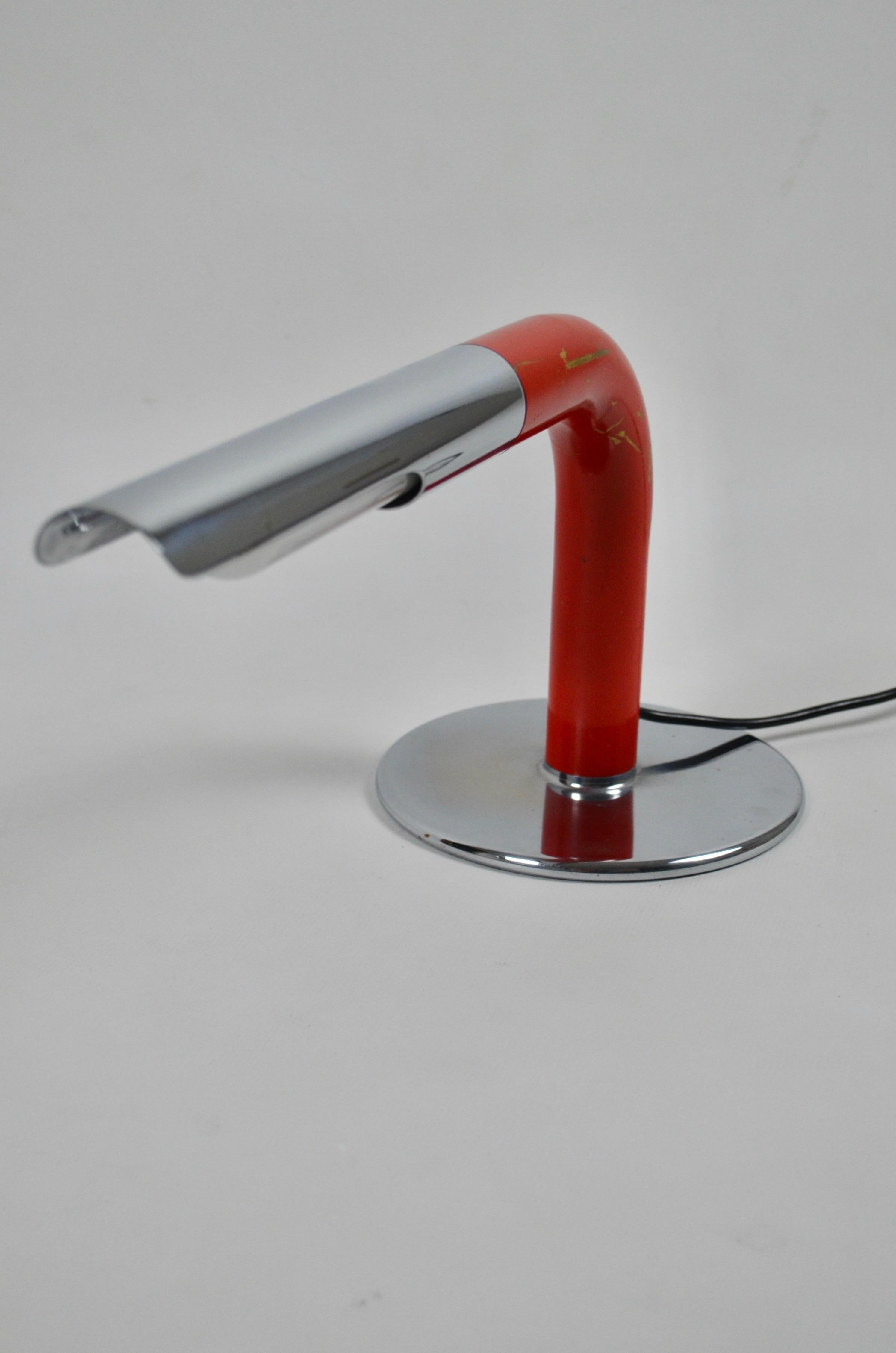 Metal Rare Red Gulp Lamp by Ingo Maurer, 1960s For Sale