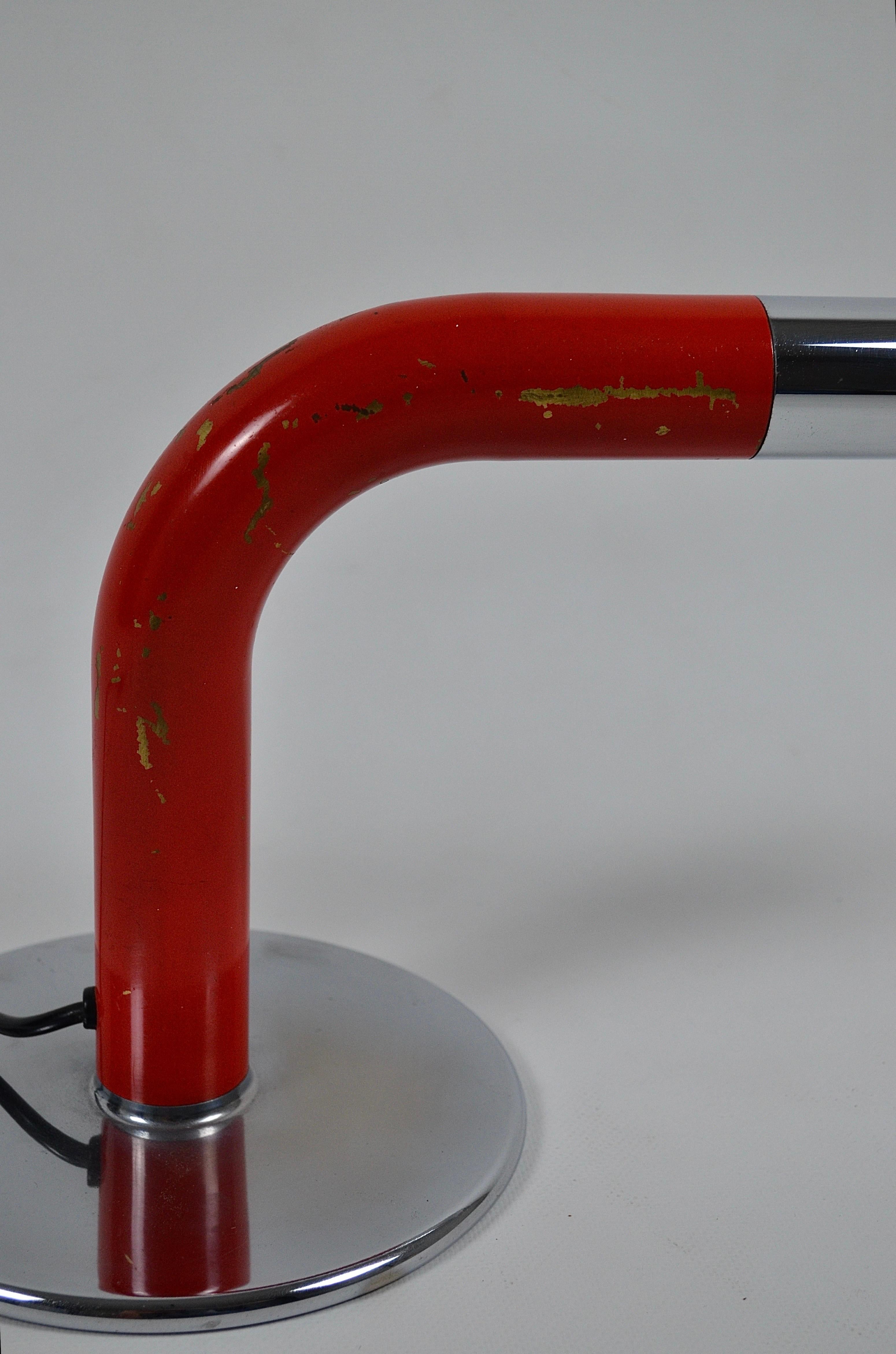 Rare Red Gulp Lamp by Ingo Maurer, 1960s For Sale 2