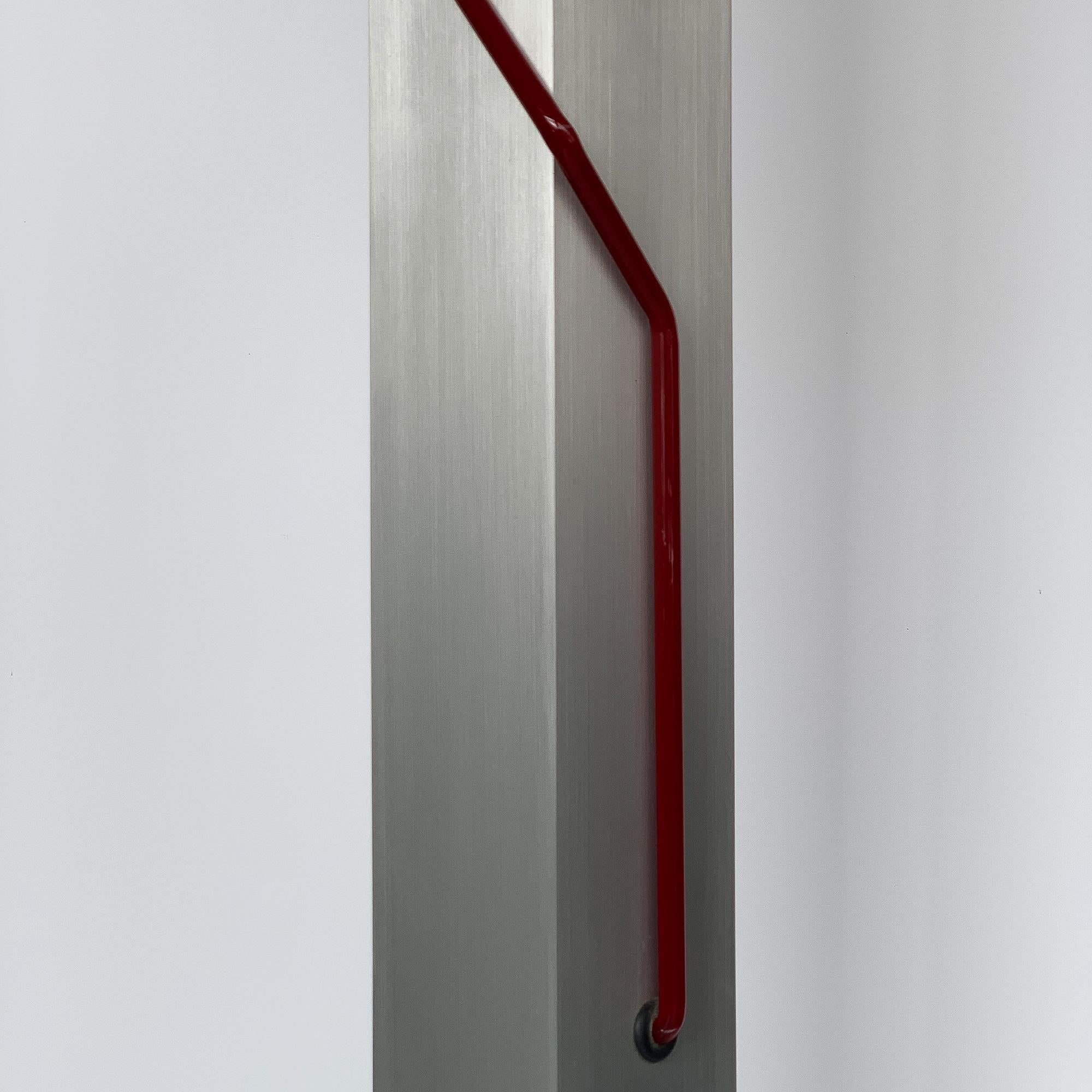 Rare Red Neon and Aluminum Floor Lamp by Rudi Stern and Don Chelsea for Kovacs 3