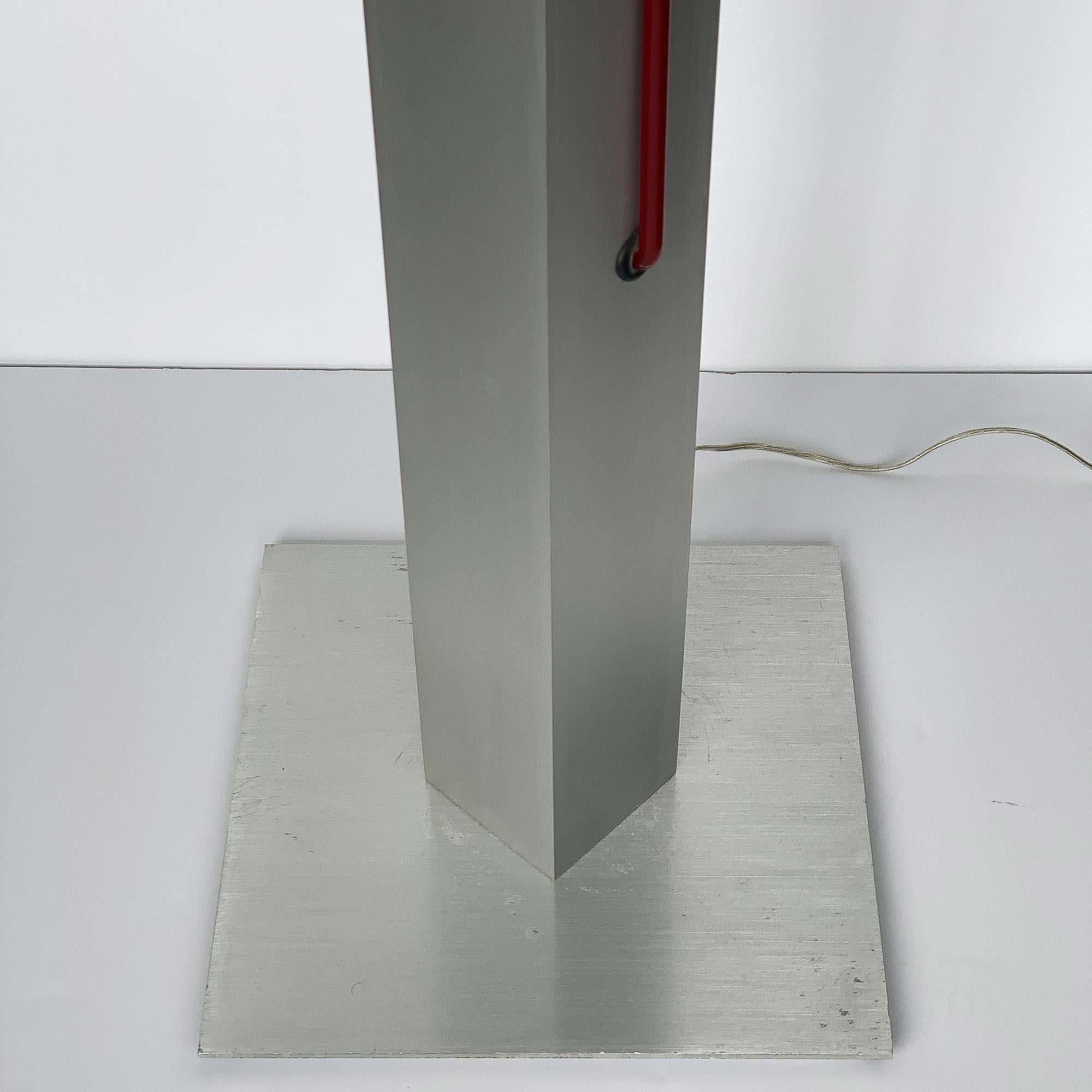 Rare Red Neon and Aluminum Floor Lamp by Rudi Stern and Don Chelsea for Kovacs 10