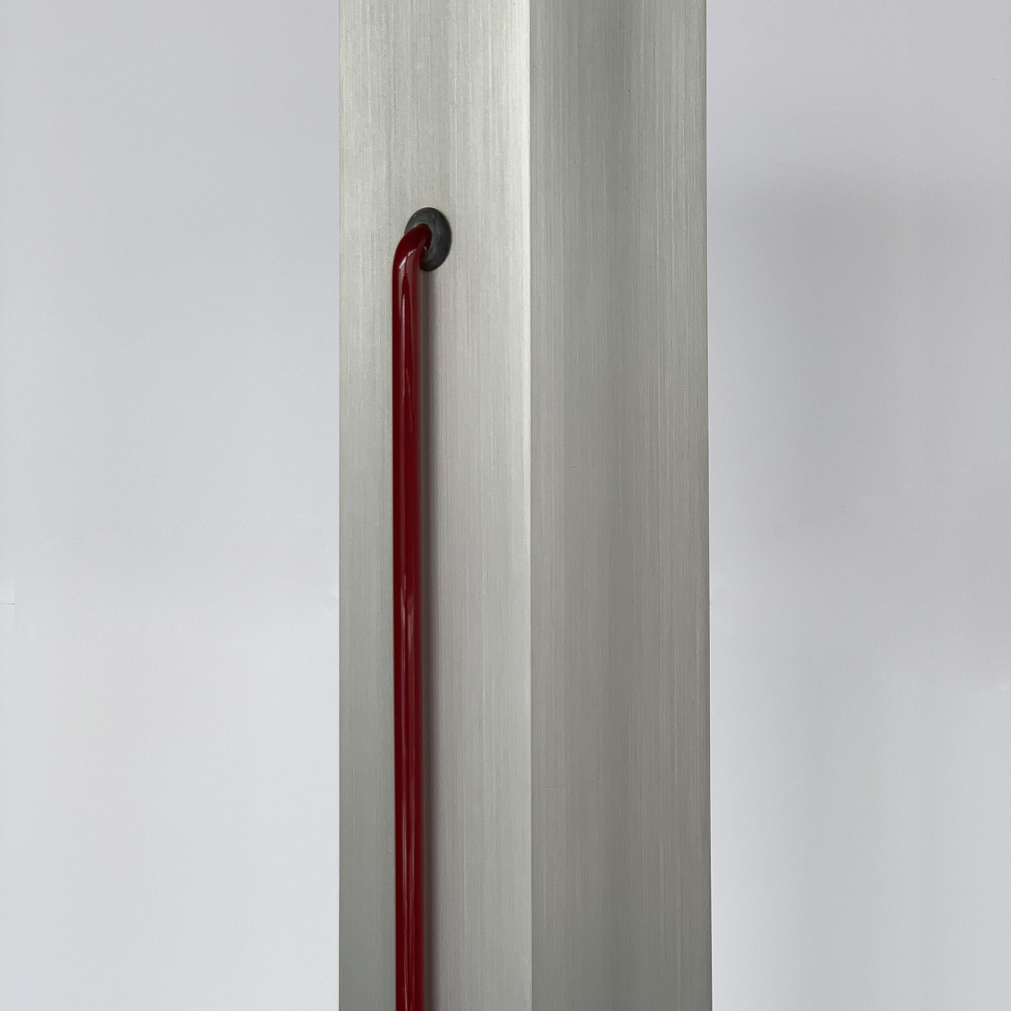 Late 20th Century Rare Red Neon and Aluminum Floor Lamp by Rudi Stern and Don Chelsea for Kovacs