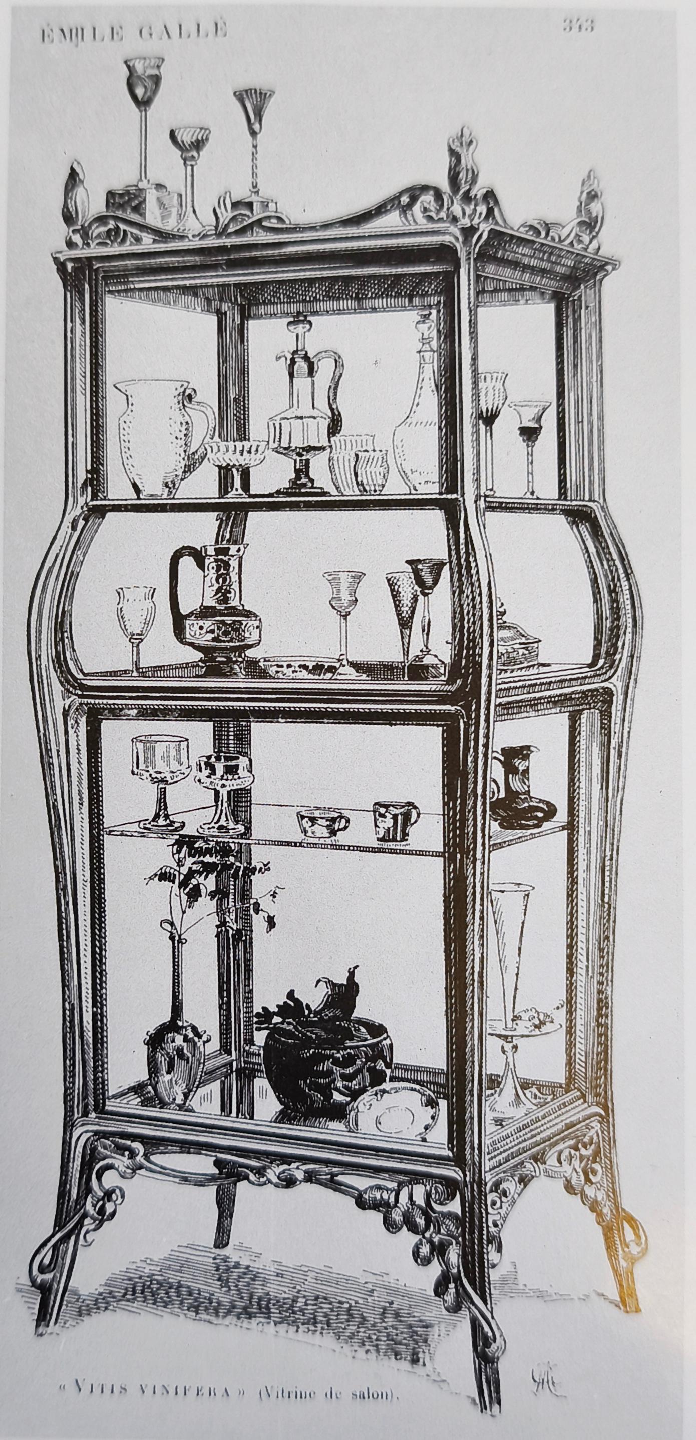 Seltenes rotes, optisch geblasenes Jugendstil-Weinglas von Emile Gallé, Nancy, ca. 1903 (Glas) im Angebot