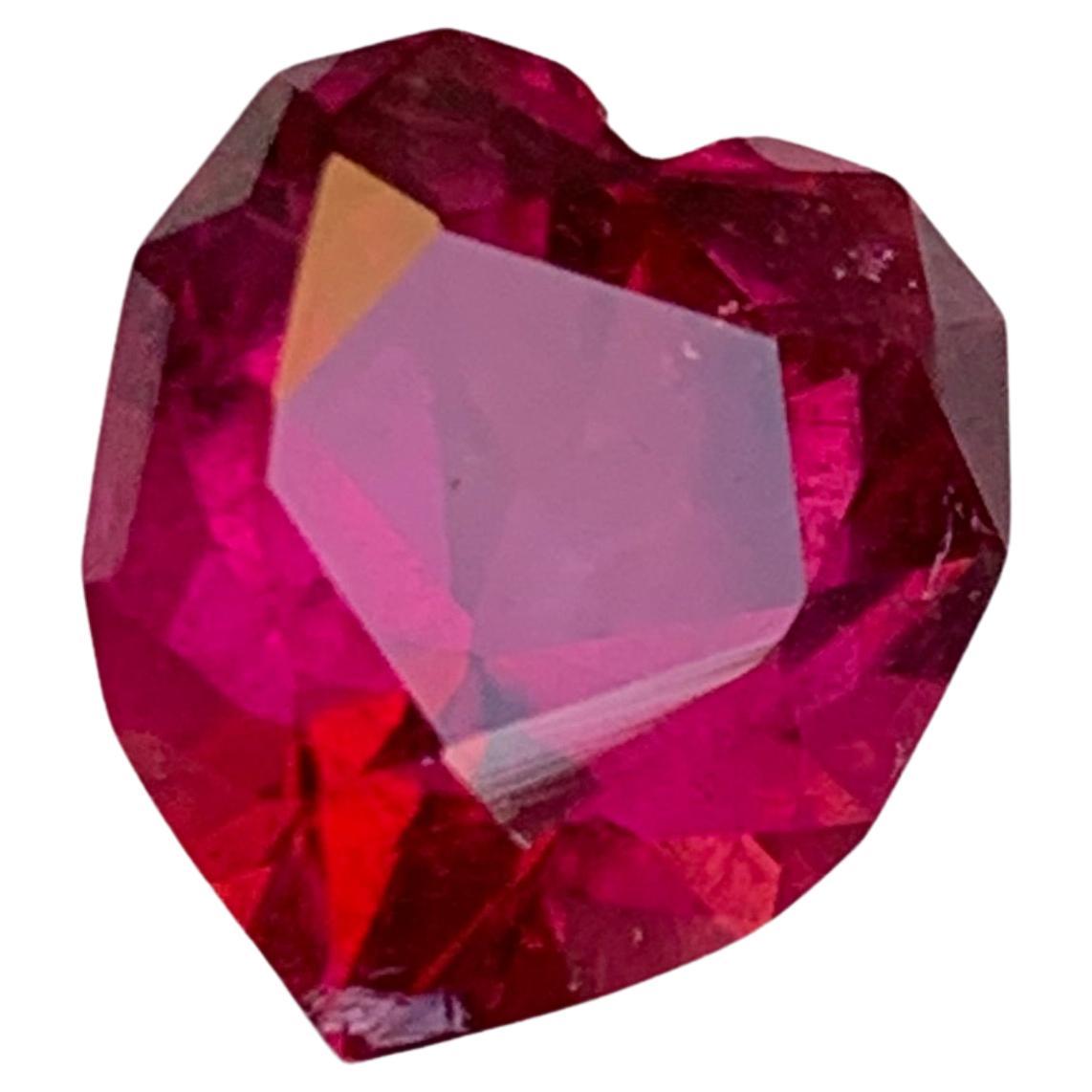 Rare Red Pink Natural Rubellite Tourmaline 4.70 Carat Brilliant Heart Shape Afg For Sale