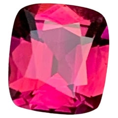 Rare Tourmaline Rubellite rose rougeâtre, 1.20 Ct Cushion Cut pour bague