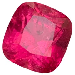 Rosa rojizo raro  Gema Turmalina Rubelita, 7,55 qt talla cojín para anillo