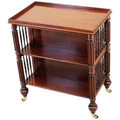 Rare Regency Mahogany Double Sided Dwarf Open Bookcase