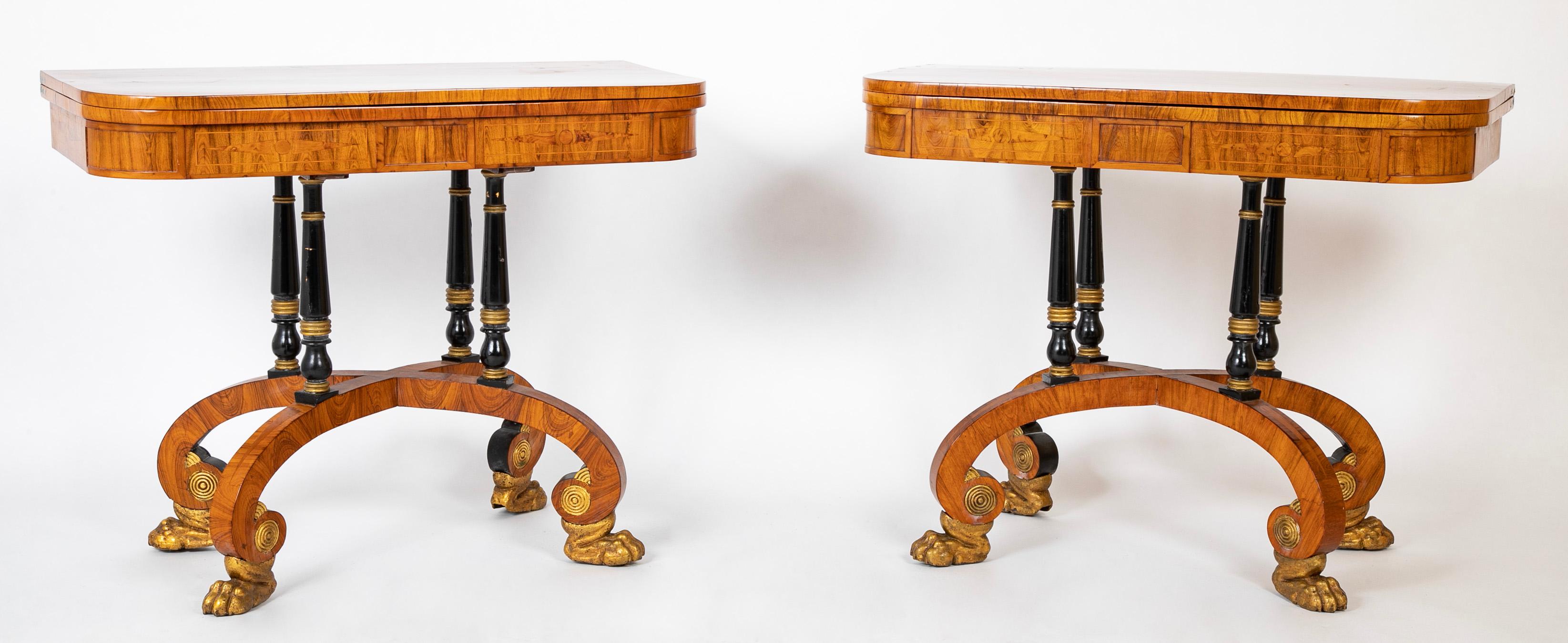Rare Regency Pair of Games Tables For Sale 6