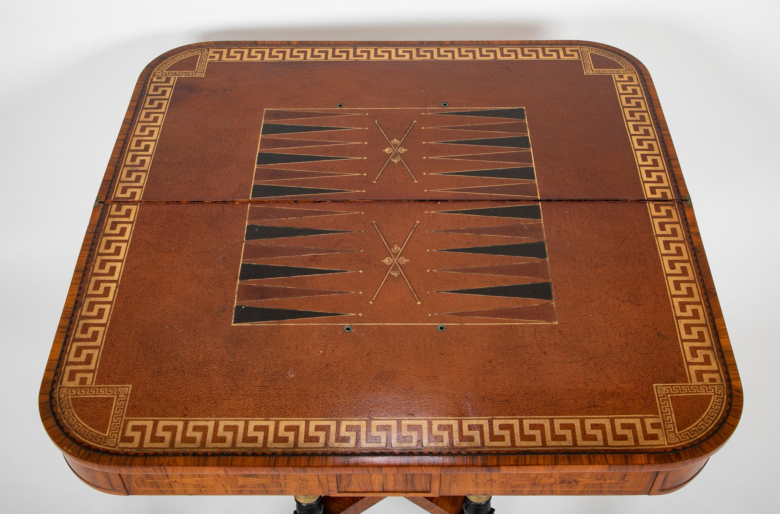 Rare Regency Pair of Games Tables For Sale 9