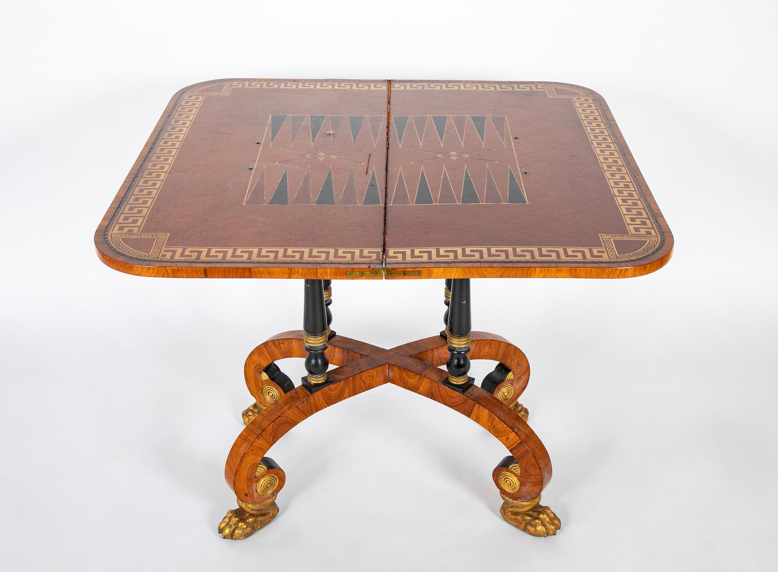 Rare Regency Pair of Games Tables For Sale 11