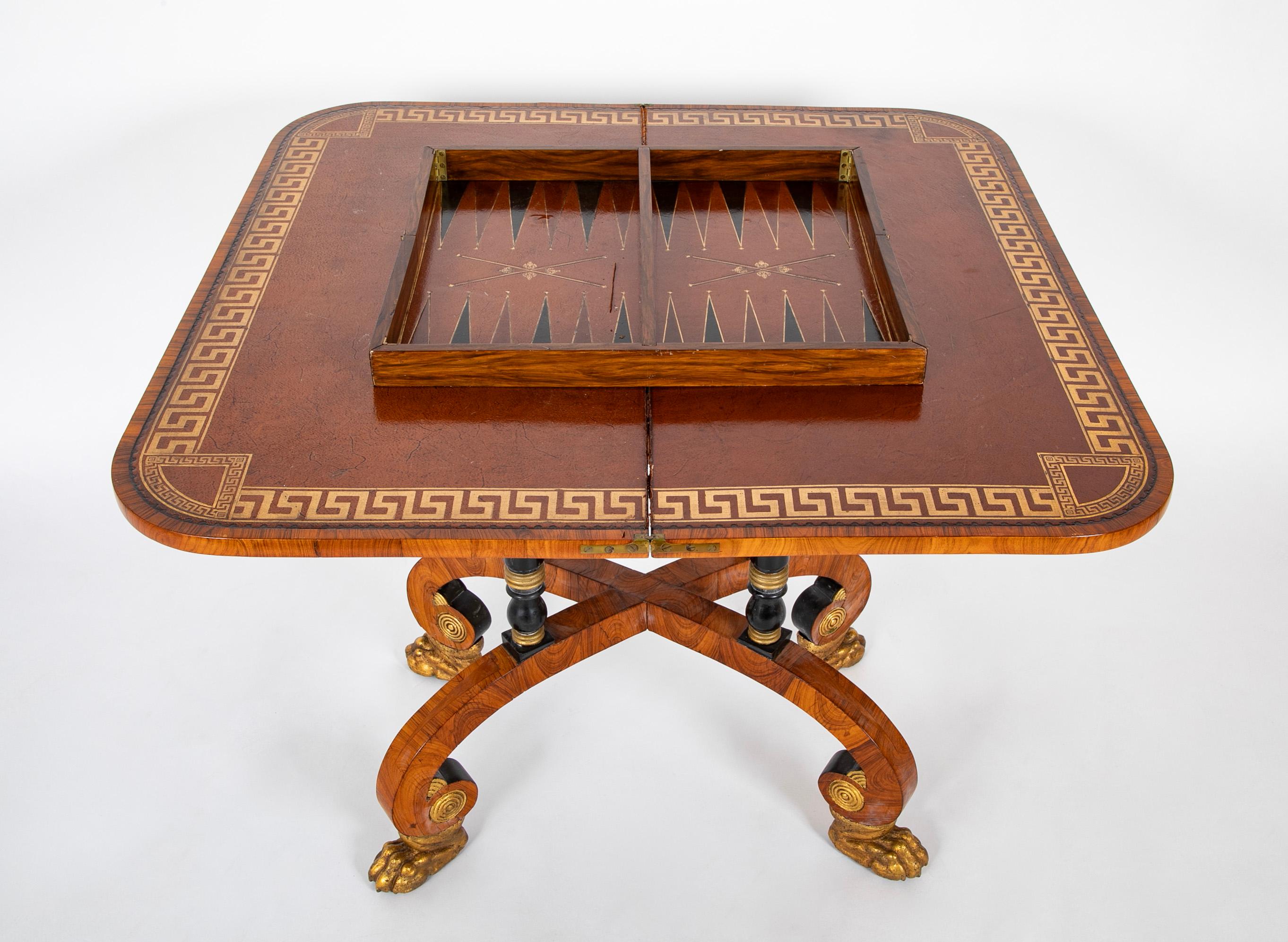 Rare Regency Pair of Games Tables For Sale 12