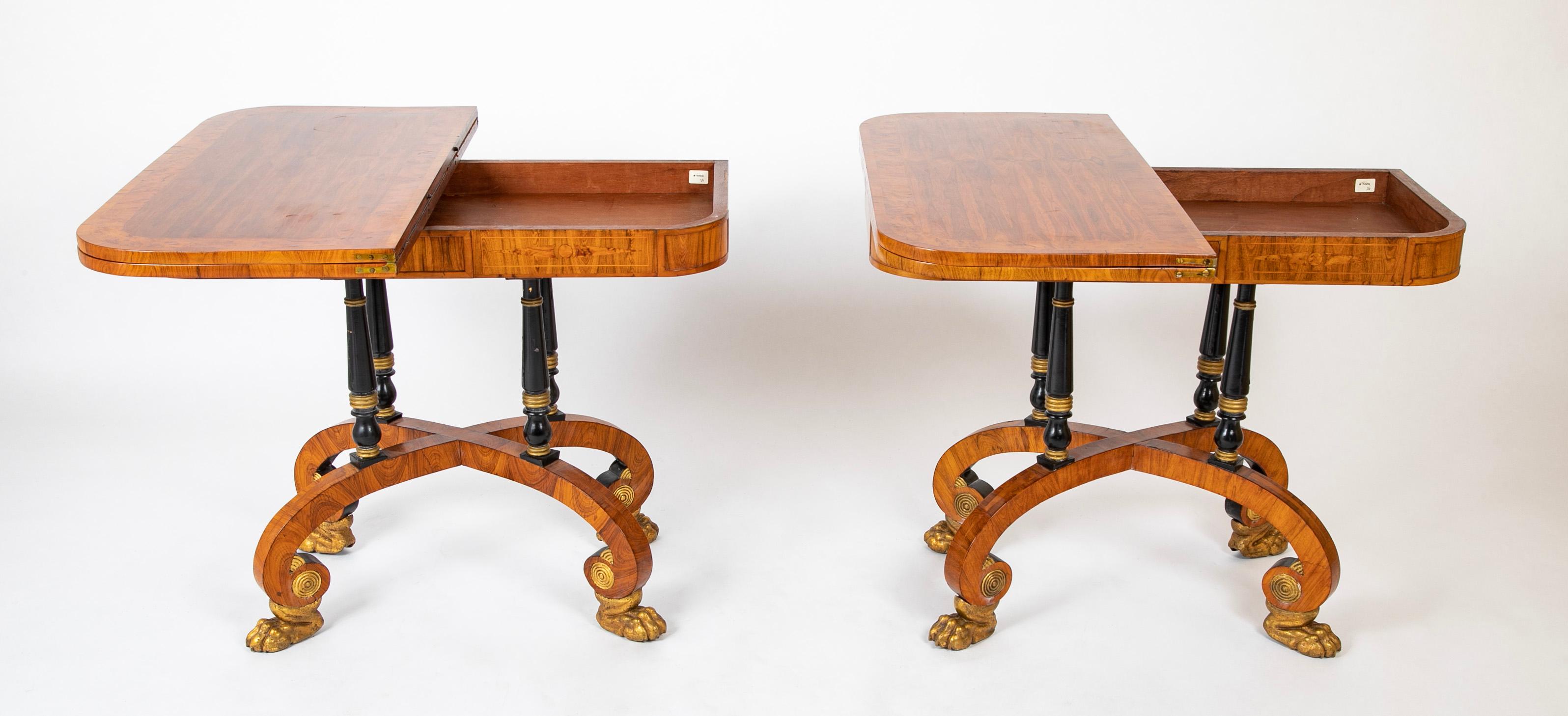 Rare Regency Pair of Games Tables For Sale 3