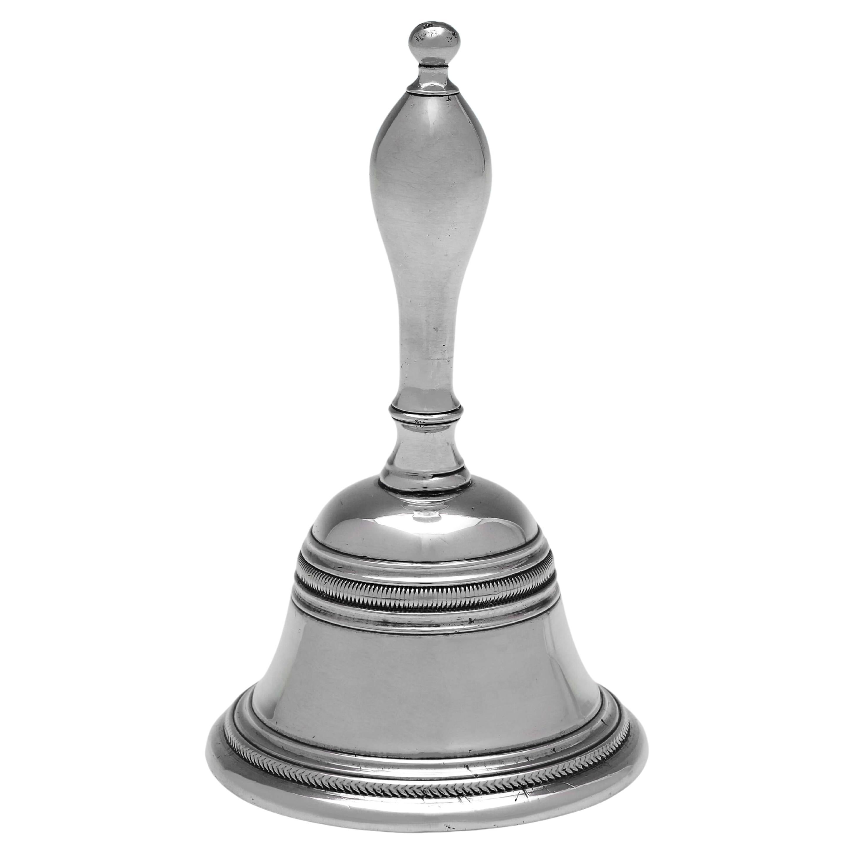 Rare Regency Period Antique Sterling Silver Table Bell - London 1819 For Sale
