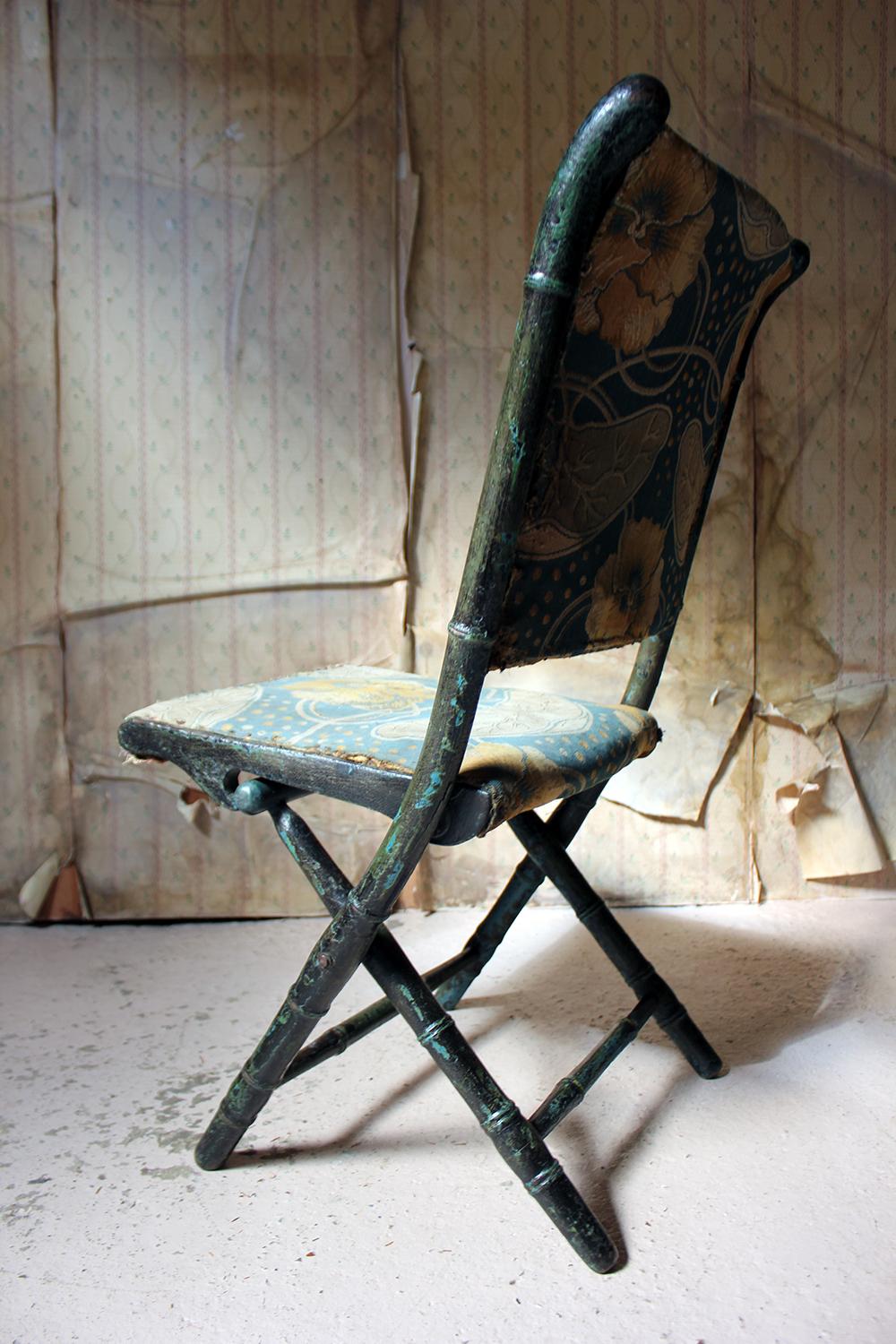 Rare Regency Period Faux Bamboo Folding Campaign Chair, circa 1815 5