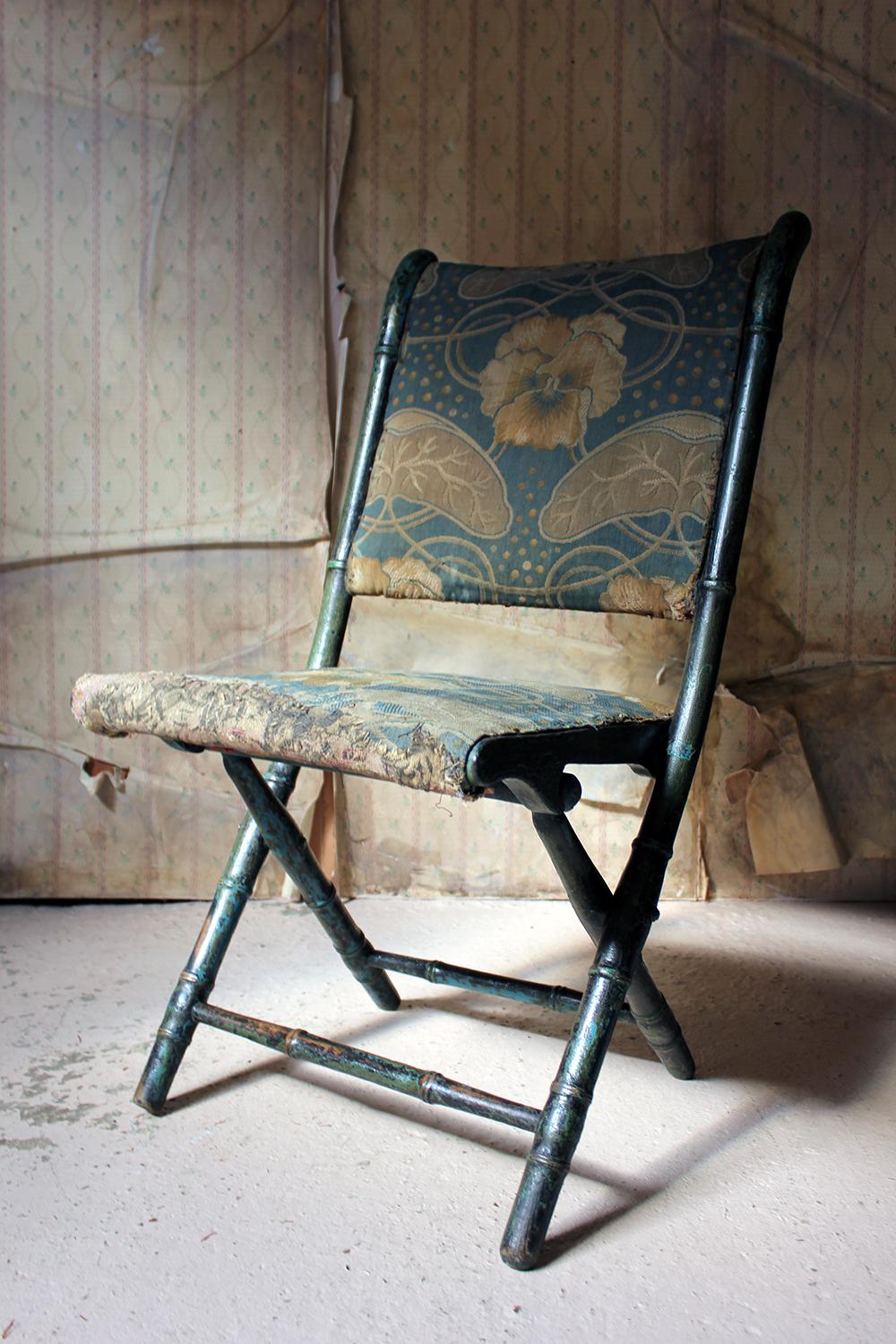 Rare Regency Period Faux Bamboo Folding Campaign Chair, circa 1815 7