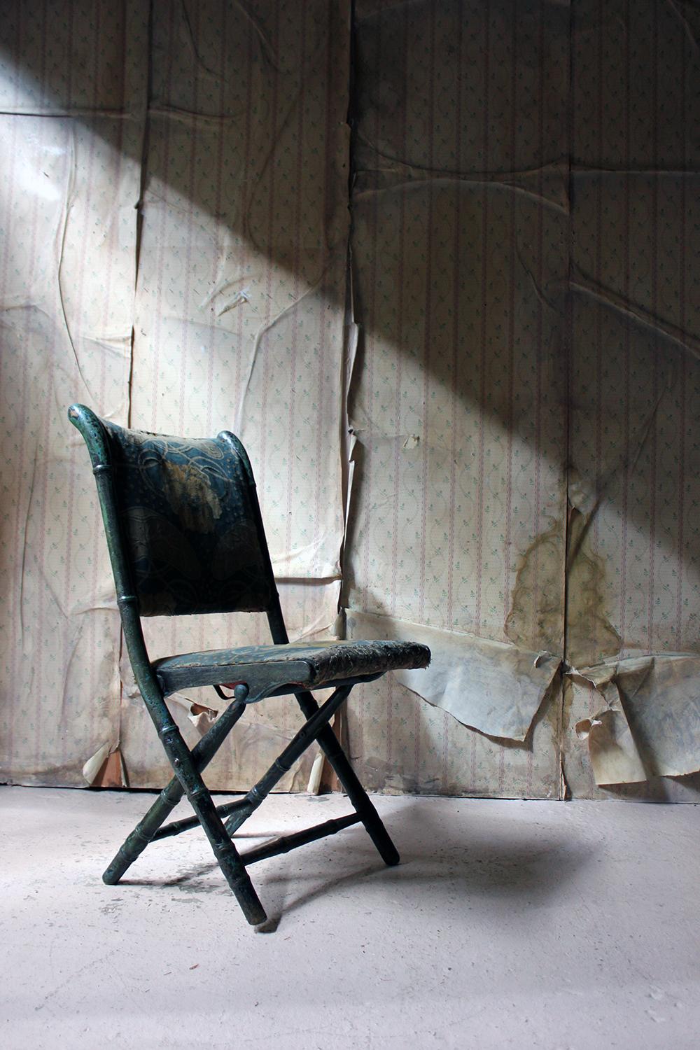 Rare Regency Period Faux Bamboo Folding Campaign Chair, circa 1815 12
