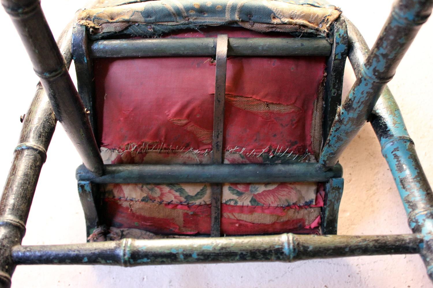 Seltene Regency Periode Faux Bamboo Folding Campaign Chair:: um 1815 (Handbemalt)