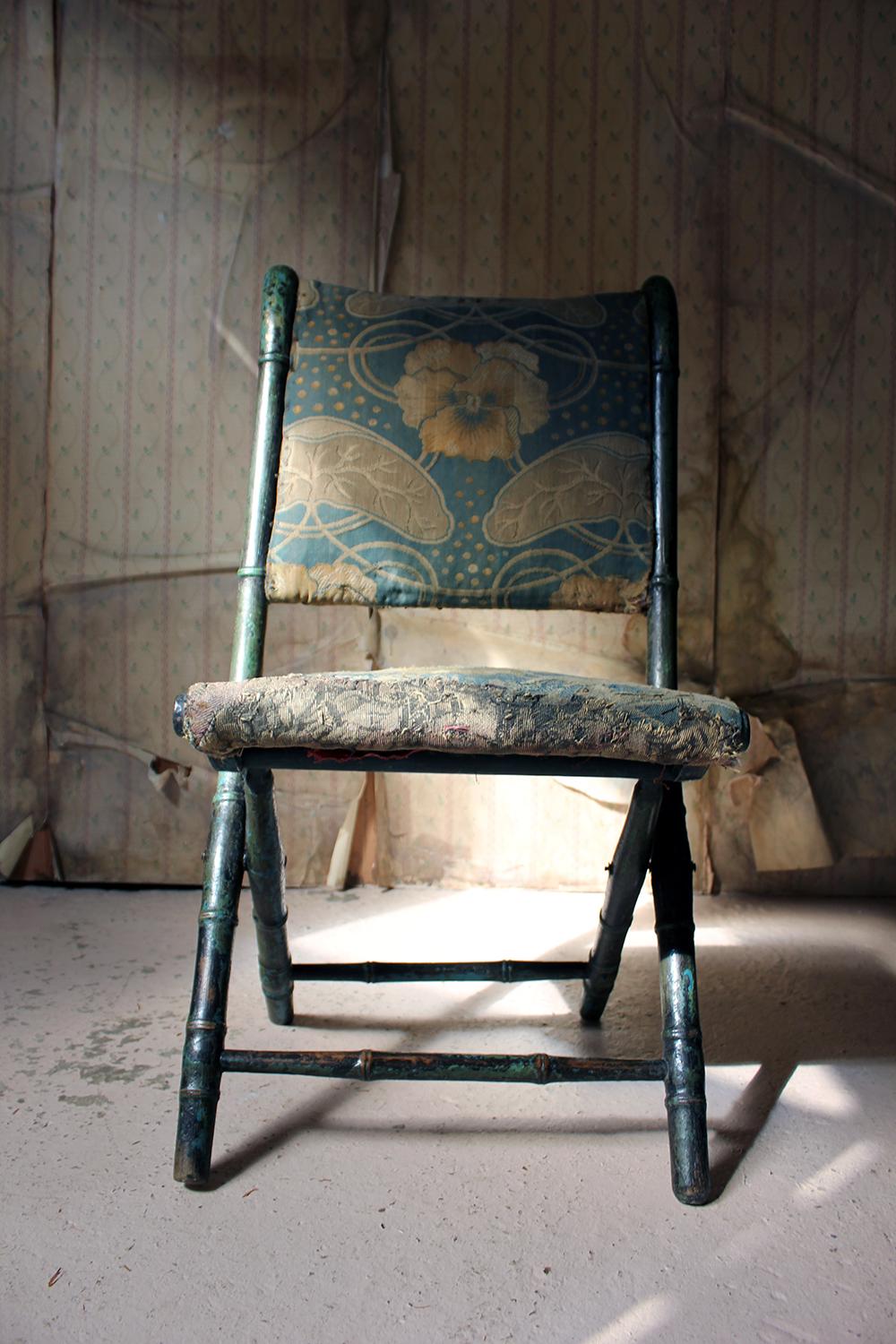 Rare Regency Period Faux Bamboo Folding Campaign Chair, circa 1815 2