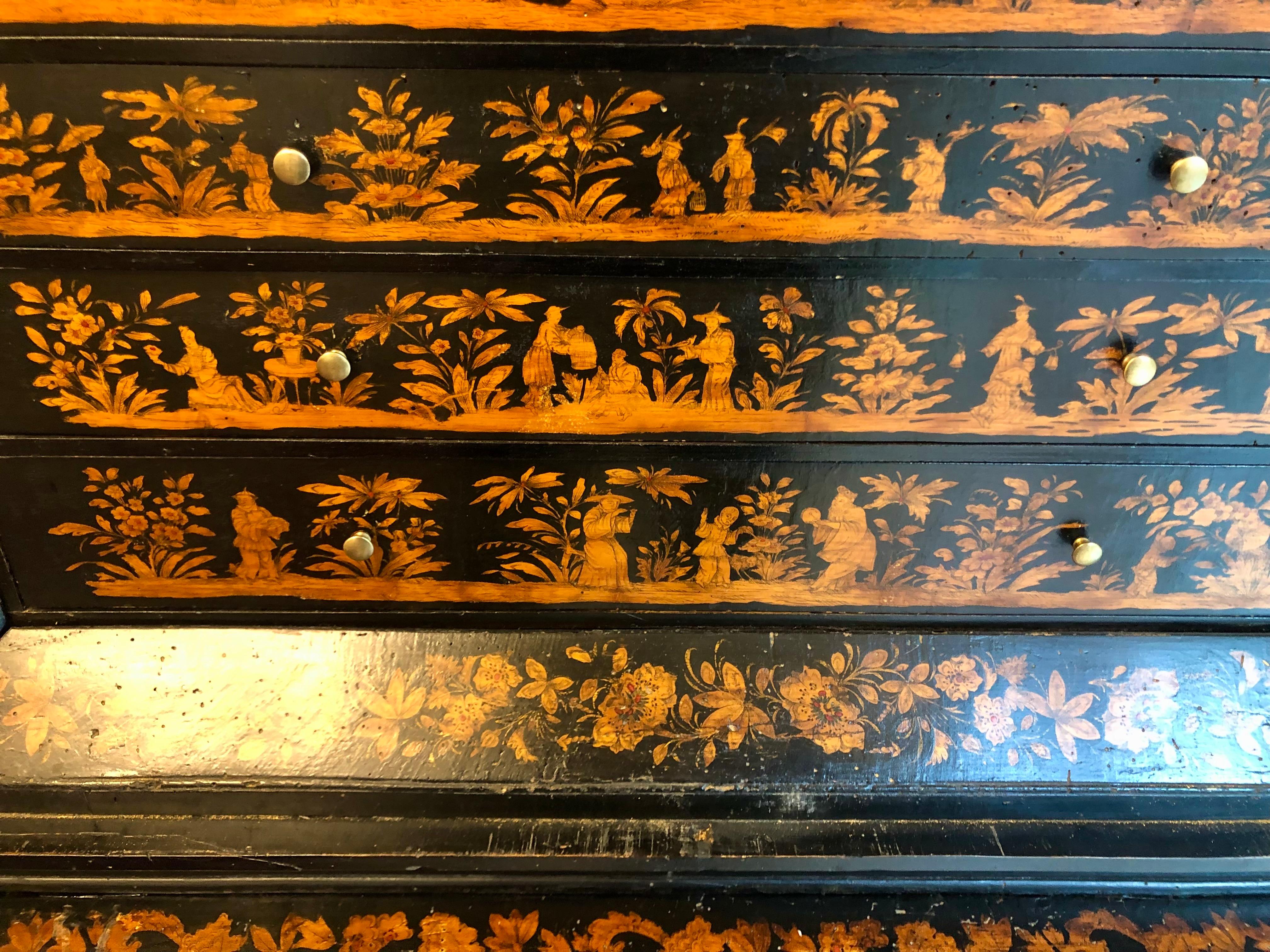 Rare Regency  Cabinet de collection de plumes sur Stand, Chinoiserie en vente 4