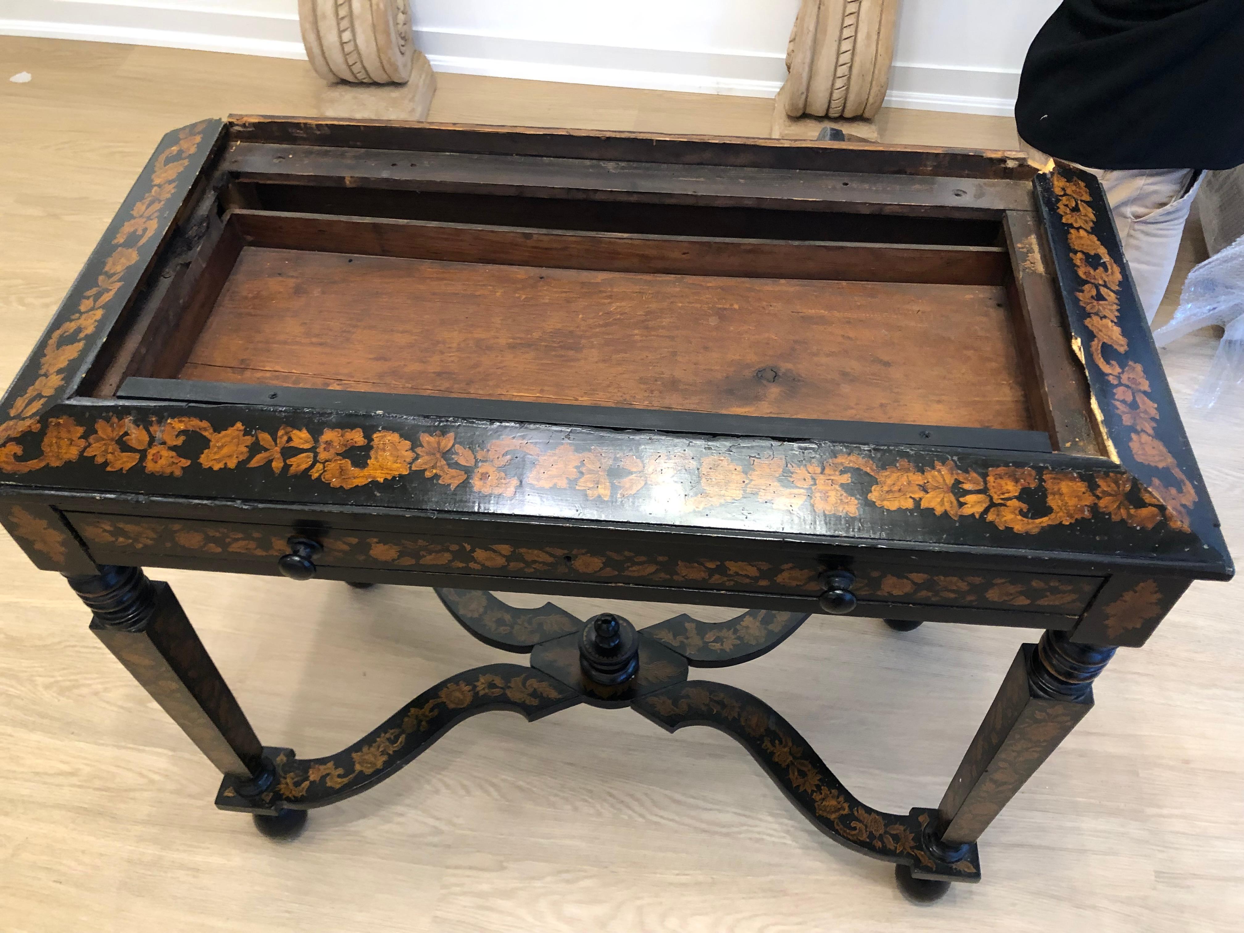 Rare Regency  Penwork Collectors Cabinet on Stand, Chinoiserie For Sale 6