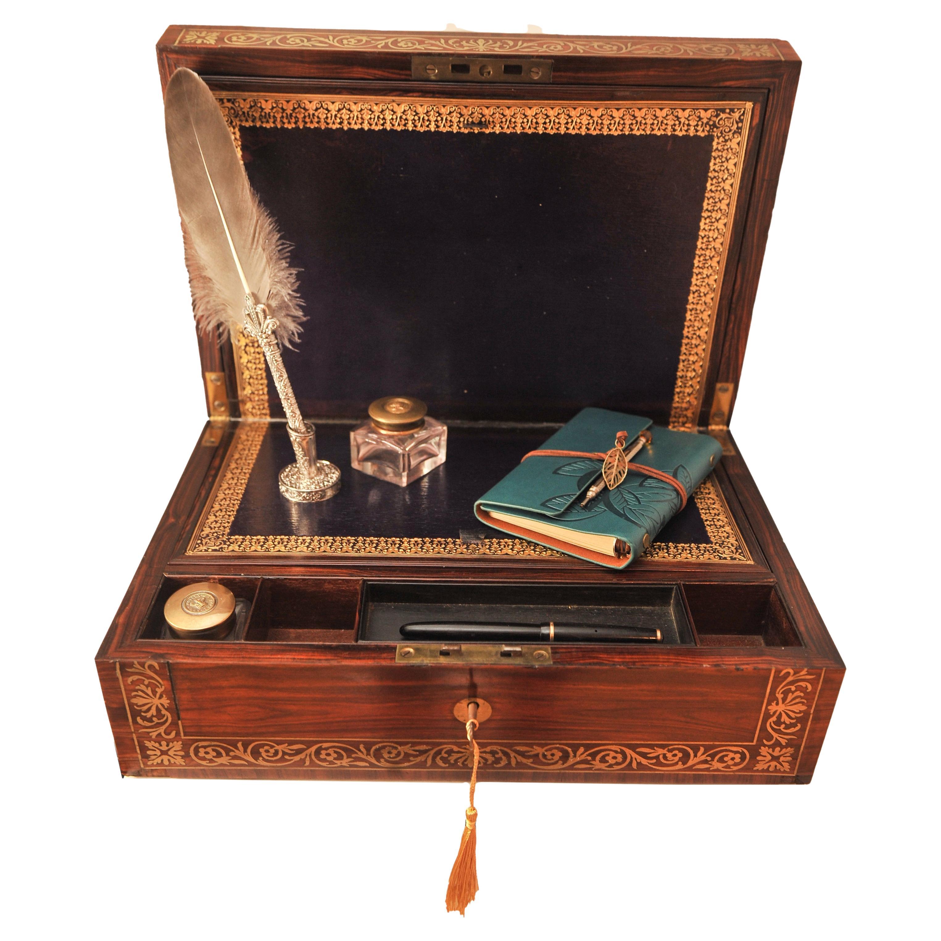 Seltener Regency-Schreibtischständer aus Palisanderholz mit dekorativer Messingbesatz von Wells & Lambe