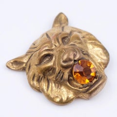 Rare Regina Lion Head Brooch 1950s