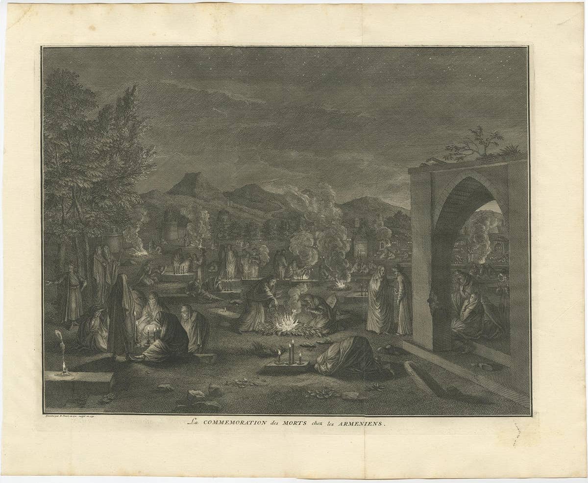 Rare Religious Antique Print Depicting the Death of Armenian Christians, 1730