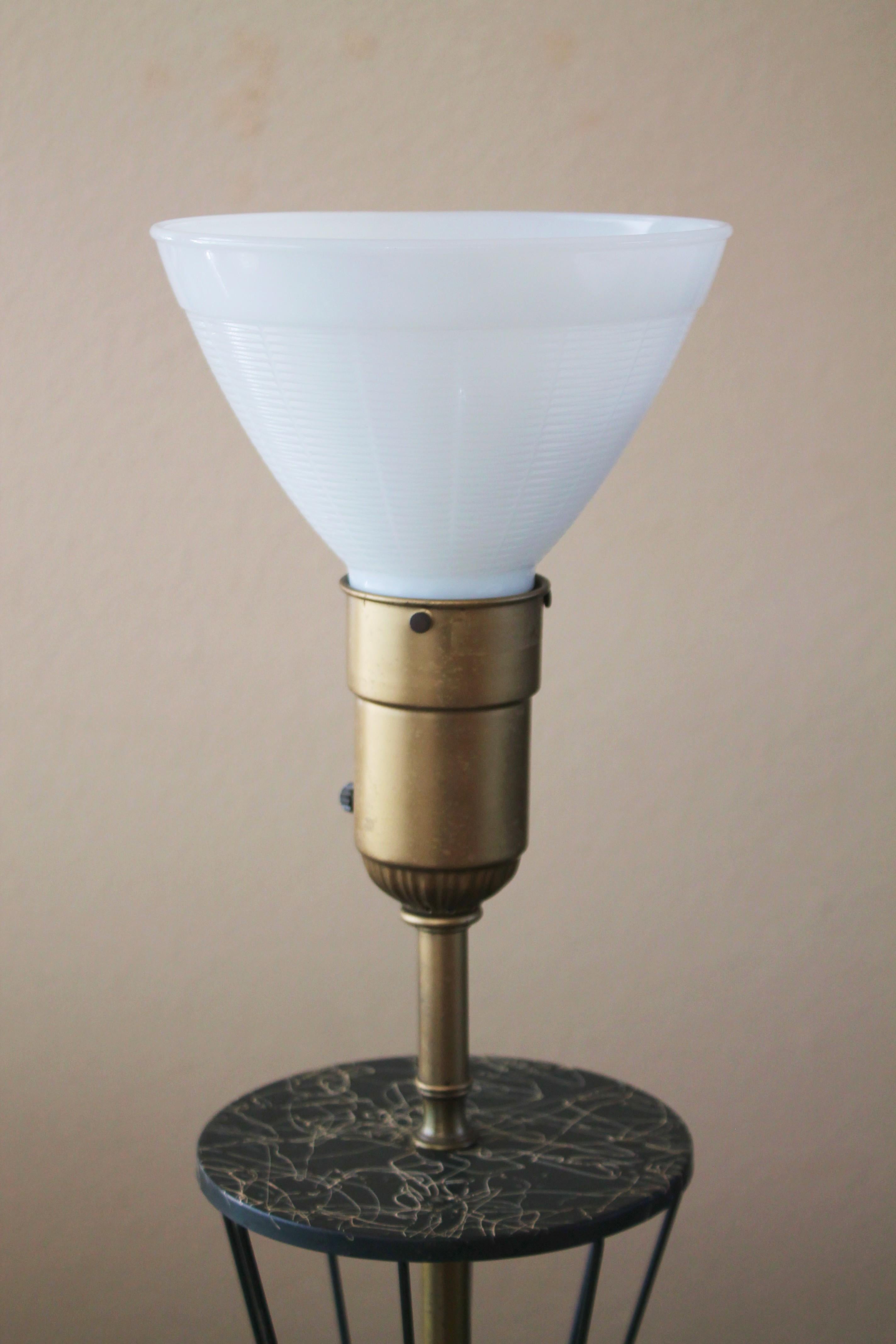 Enameled Rare Rembrandt Lamp! Iconic Mid Century Modern 