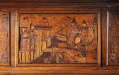 Rare Renaissance Dresser with Marquetry and Pastiglia, from Alsace 'France'