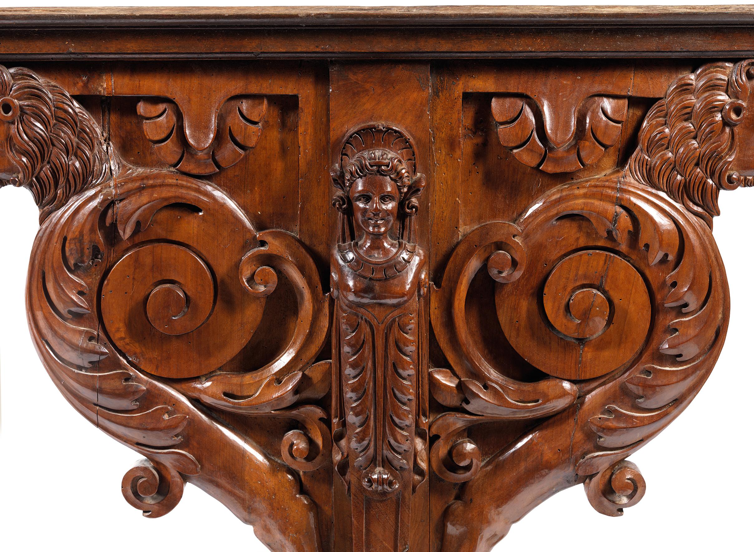 French Rare Renaissance Table from Hugues Sambin School For Sale