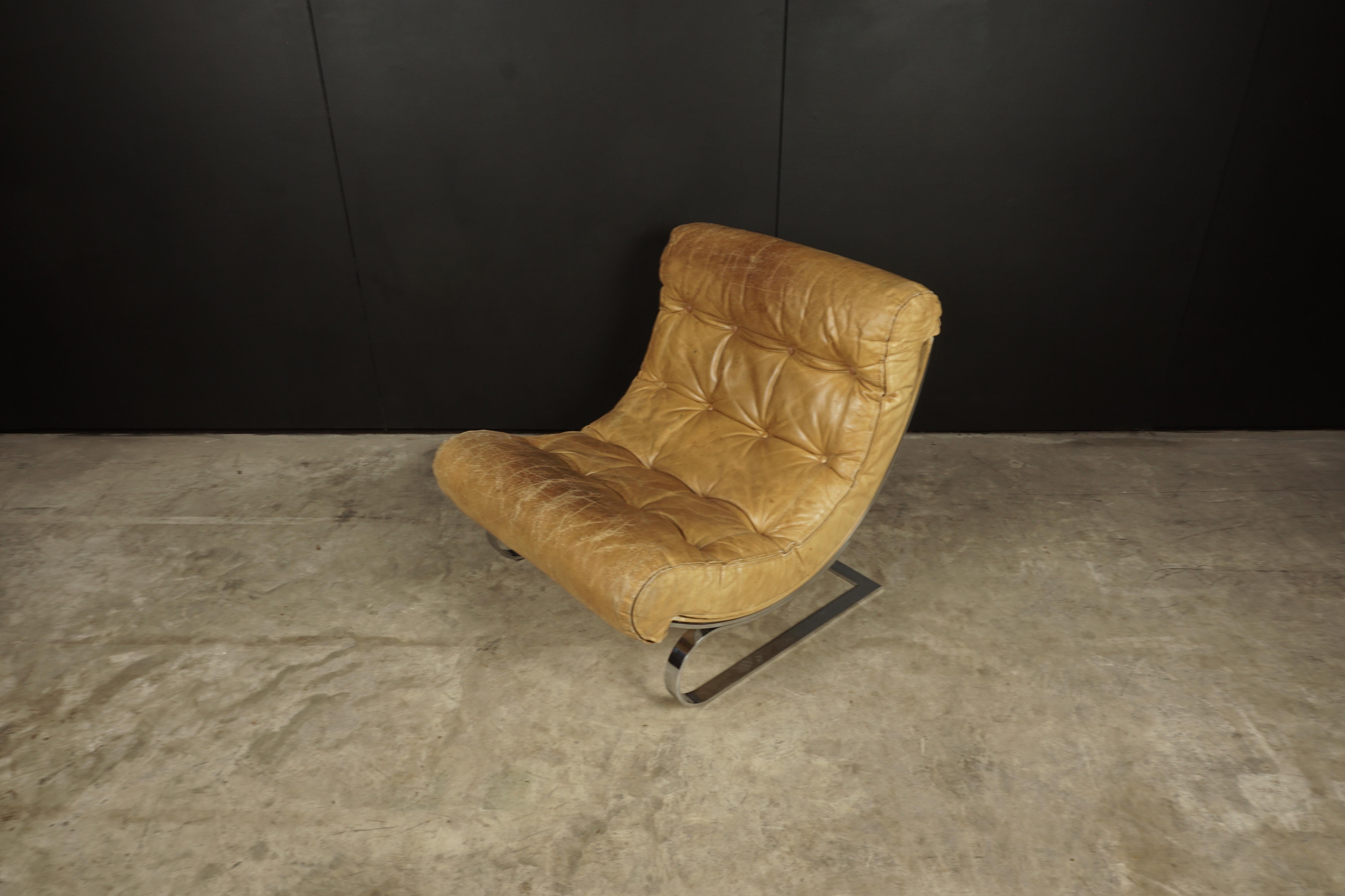 Rare Renato Balestra Lounge Chair, from France, 1970s In Good Condition In Nashville, TN