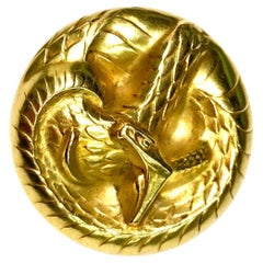 Rare René Lalique 18K Gold Snake Brooch