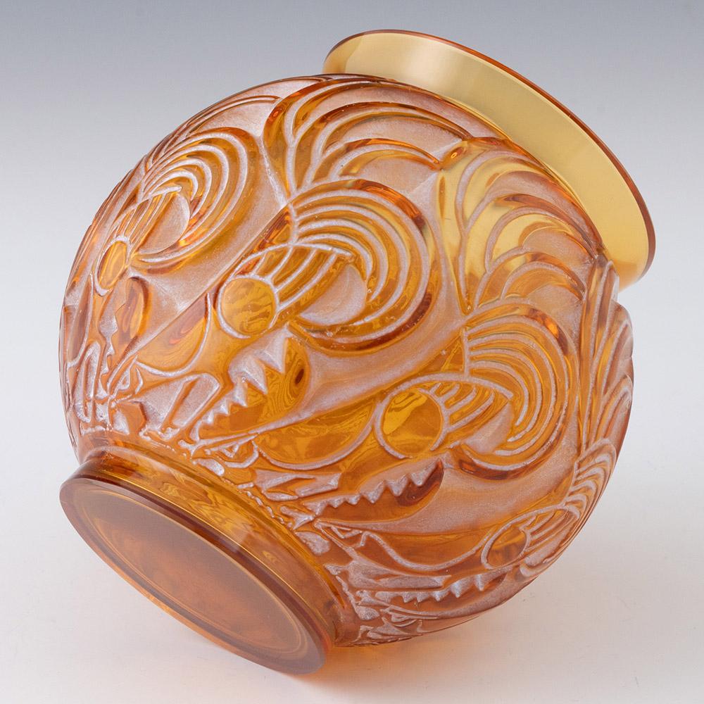 Vetro artistico Raro vaso di Bresse di Rene Lalique 1931 Marcilhac 1073
