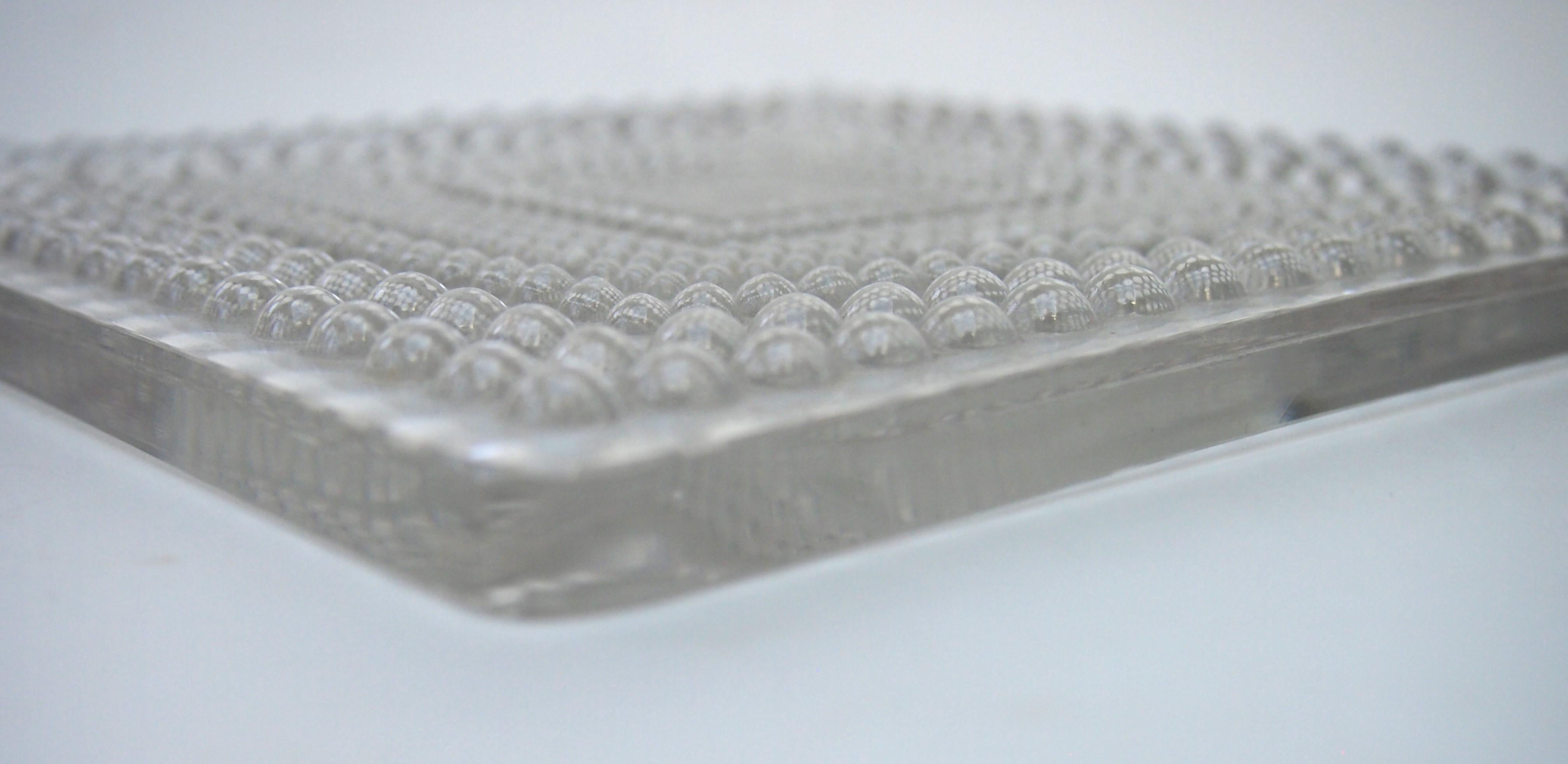 Mid-20th Century Rare Rene Lalique clear glass Perles Table panel 1930 -signed For Sale