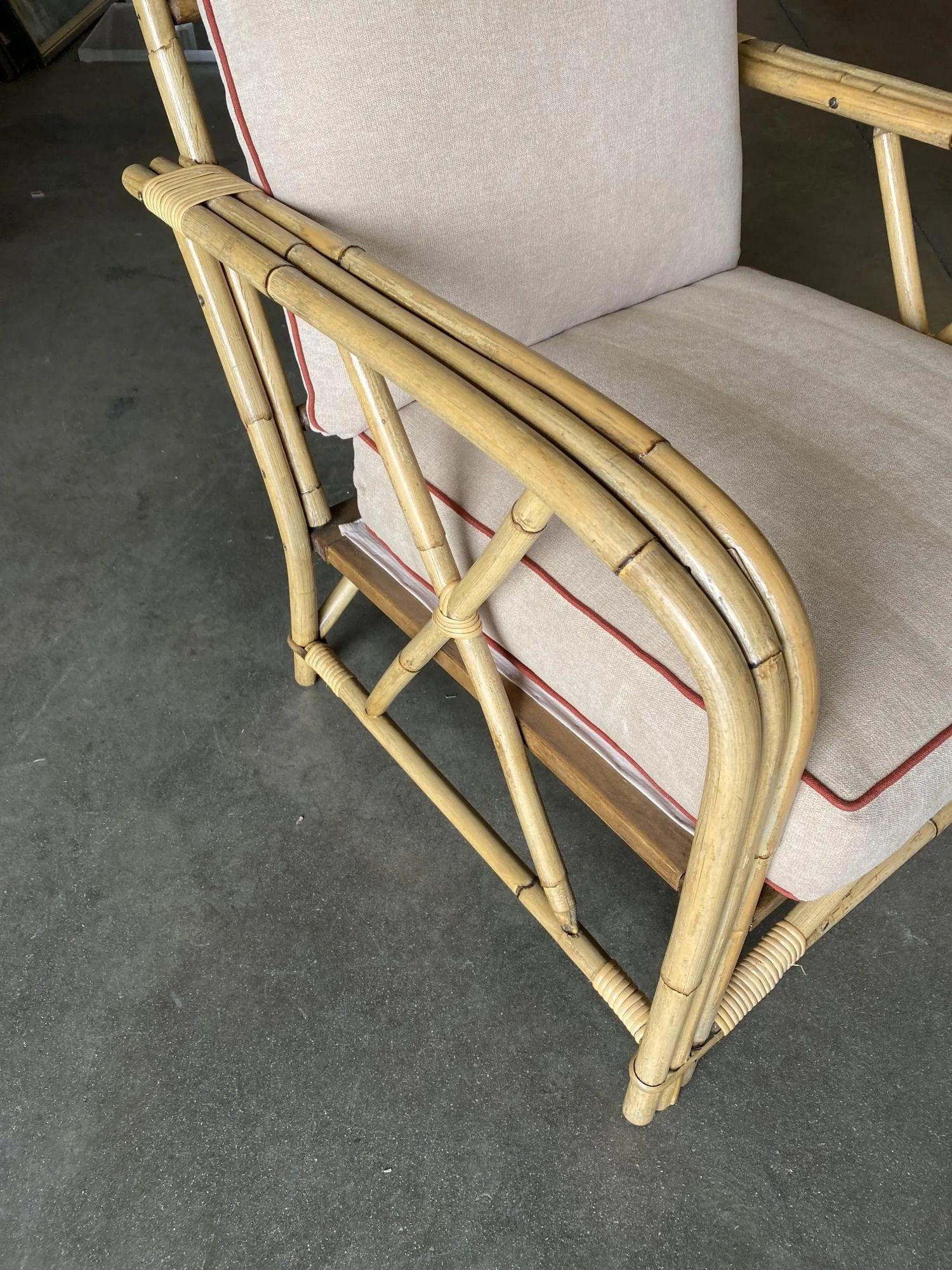 Restaurierter Rattan-Loungesessel „1949er“ für Ficks & Reed, selten im Angebot 6
