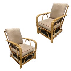 Restauriertes Rattan-Sofa-Set „1949er“ mit 2 Loungesesseln von Heywood, selten