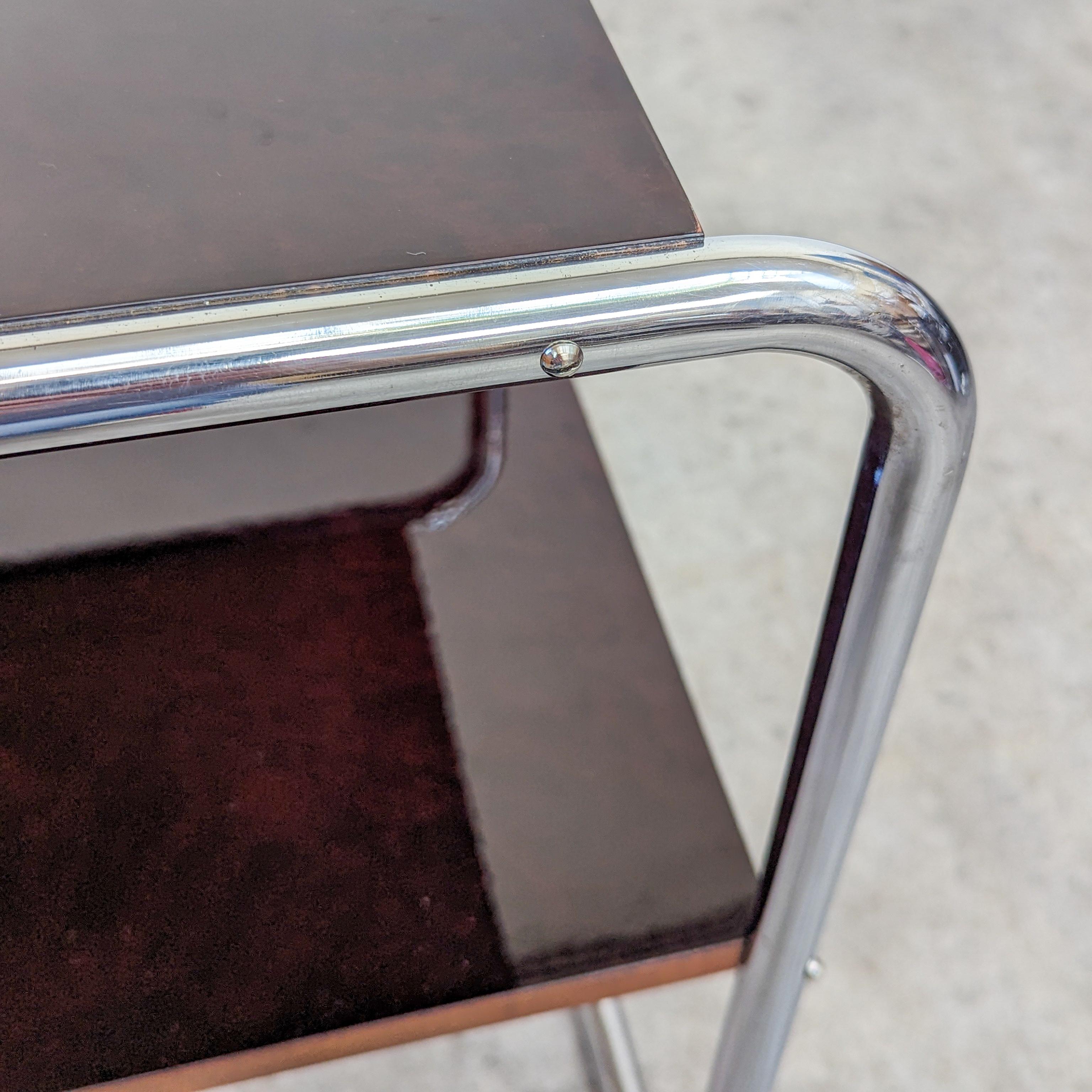 Rare restored Bauhaus tubular steel side table by Marcel Breuer  For Sale 10