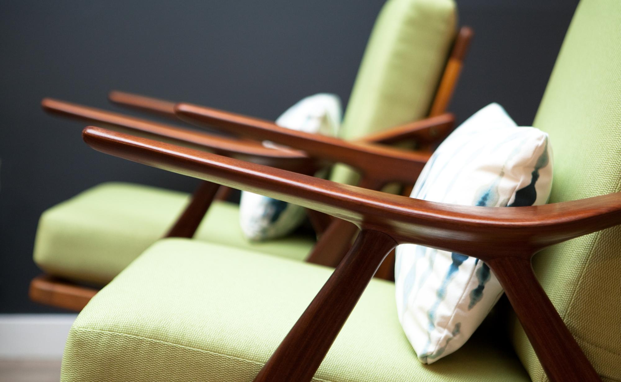 Rare Restored Danish Teak Sofa and Pair of Lounge Chairs by Arne Hovmand-Olsen 4