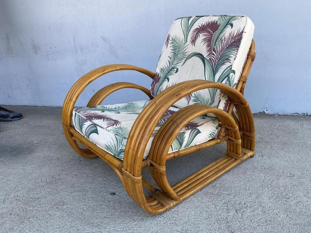 Rare restauré Double Tear Drop Stacked Rattan Lounge Chair Sofa Livingroom Set en vente 5