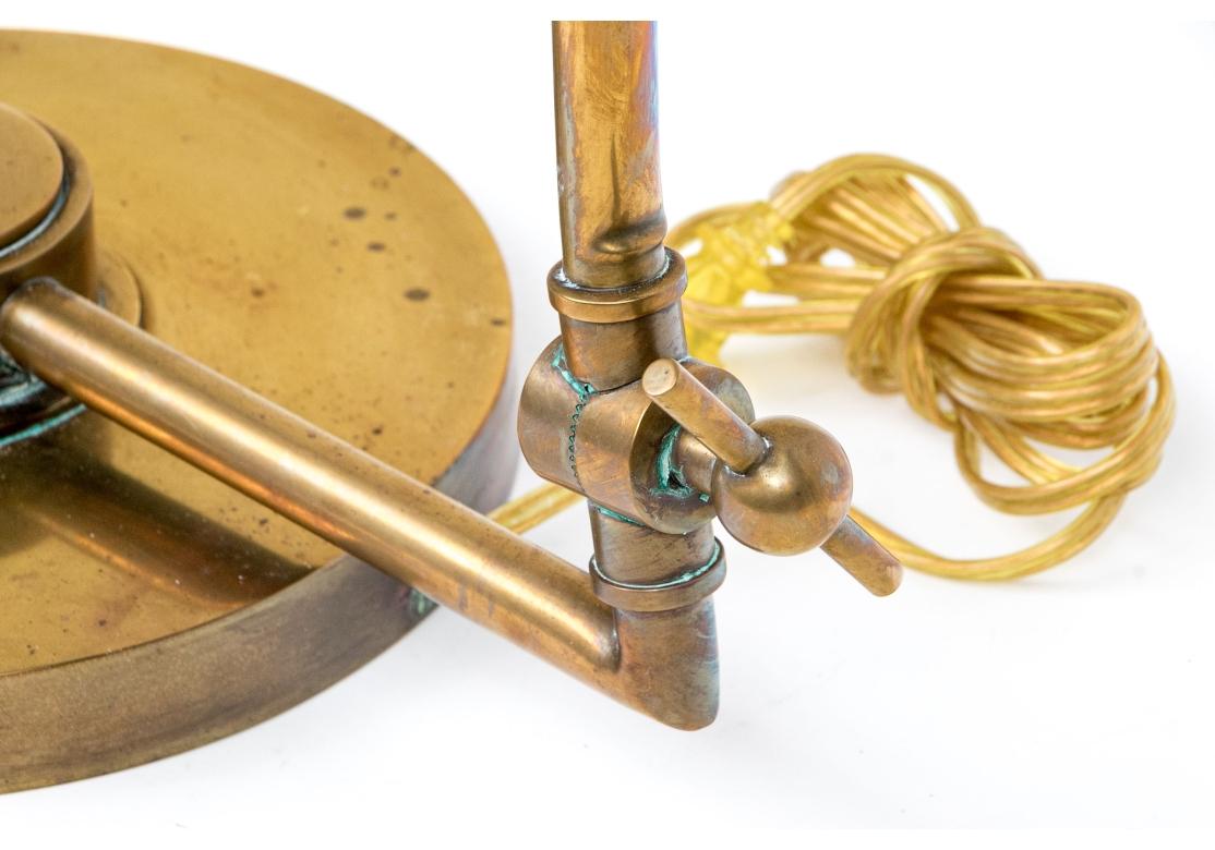 Rare Restored Industrial Age Adjustable Brass Task Lamp en vente 4