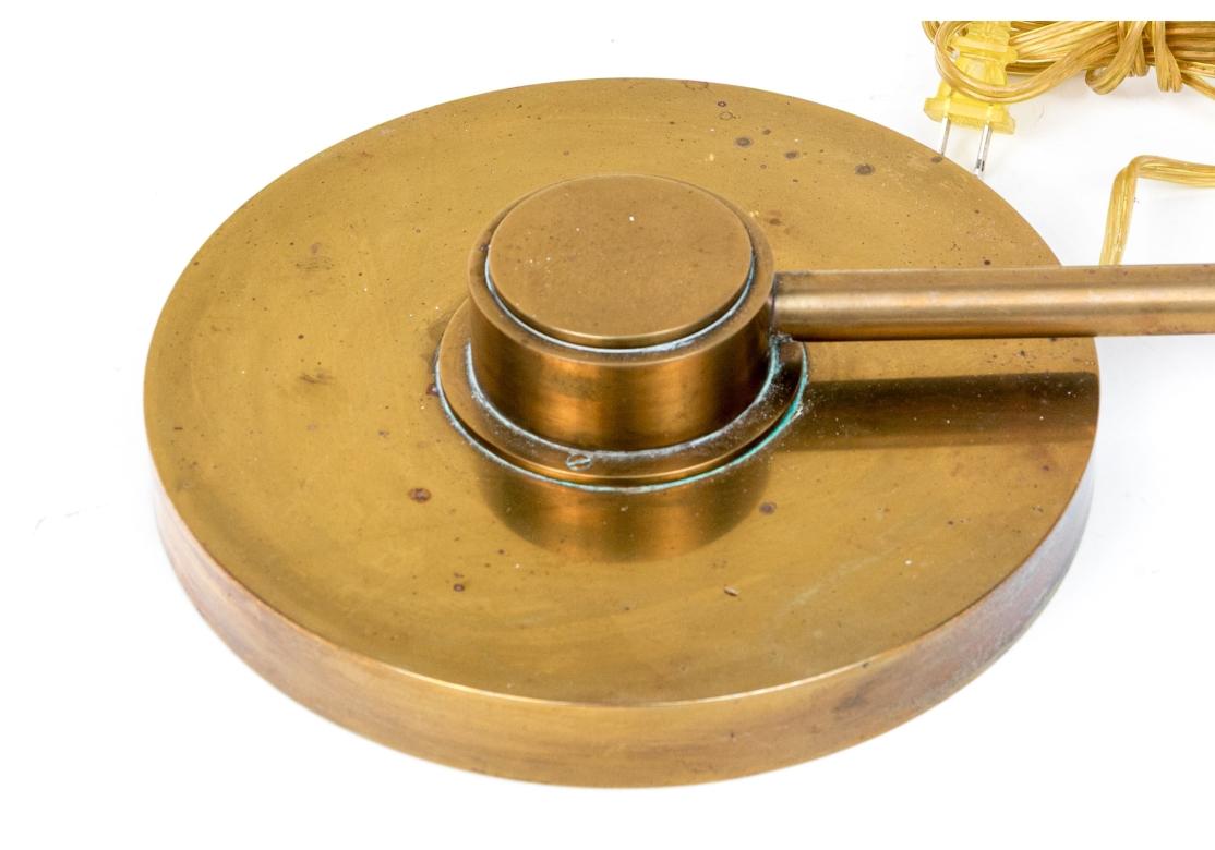 Rare Restored Industrial Age Adjustable Brass Task Lamp en vente 2