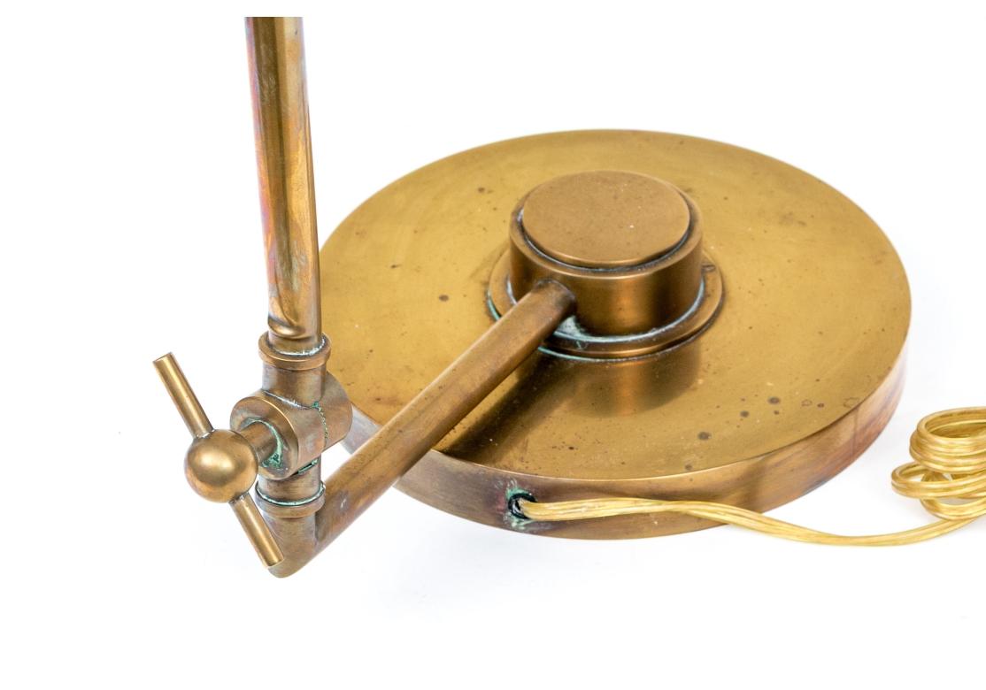 Rare Restored Industrial Age Adjustable Brass Task Lamp en vente 3
