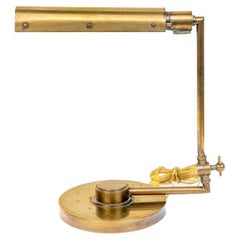 Rare Restored Industrial Age Adjustable Brass Task Lamp