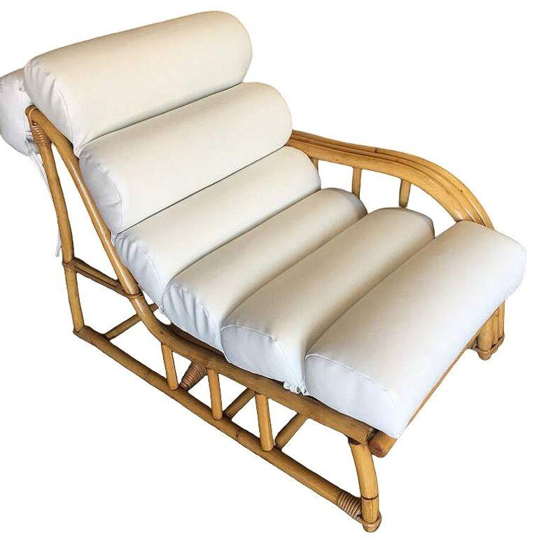 American Rare Restored Museum Quality Paul Laszlo Designed Arched 3-Strand Rattan Settee For Sale