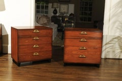 Stellar Restored Pair of Pagoda Commodes by John Wisner for Ficks Reed