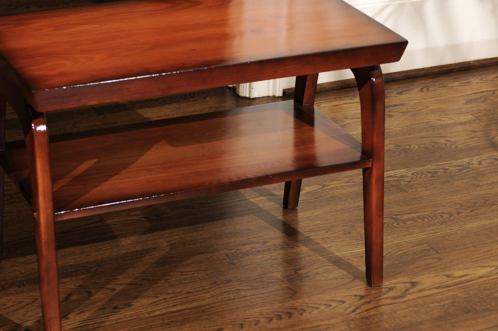 Paire de tables d'appoint rares restaurées et rares par John Wisner pour Ficks Reed, vers 1954 en vente 3