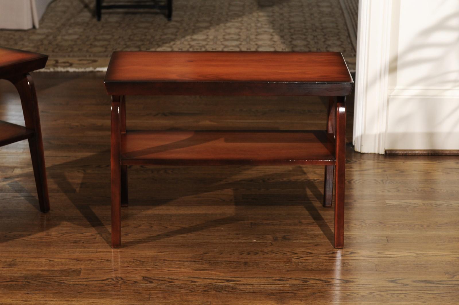 Paire de tables d'appoint rares restaurées et rares par John Wisner pour Ficks Reed, vers 1954 en vente 10